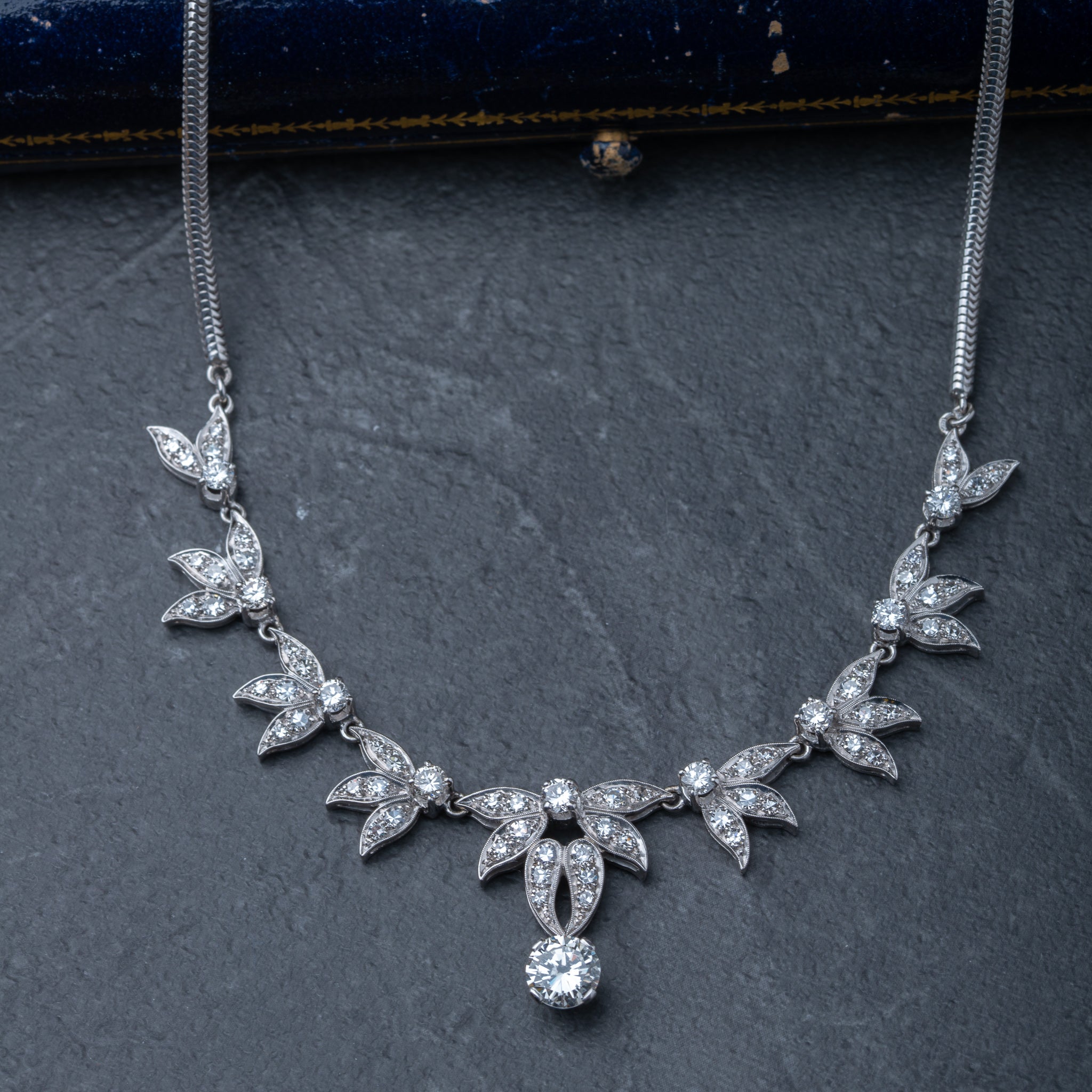Vintage Floral 3.0ct Diamond Necklace - LUXORIA VITA