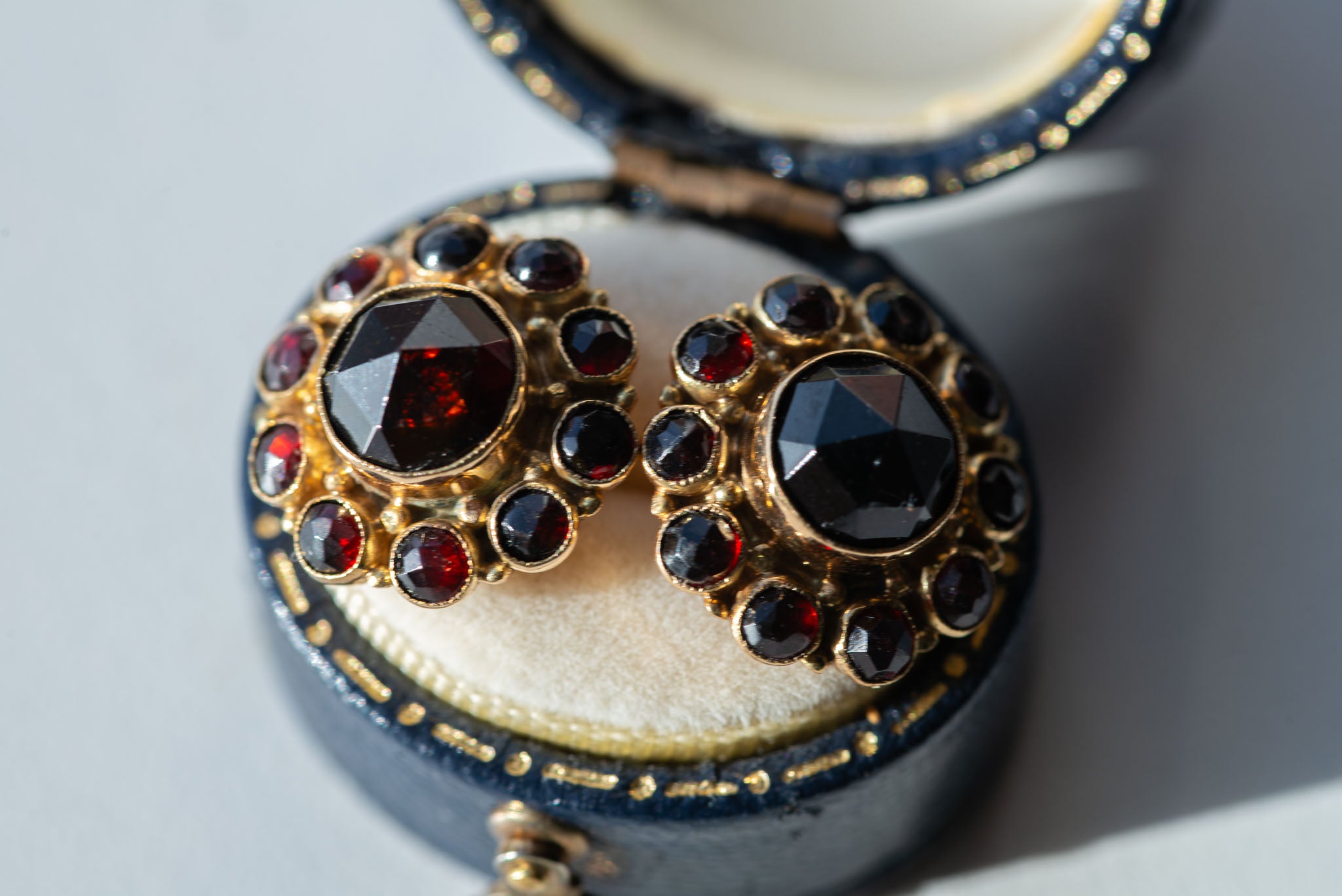 Vintage Dutch Garnet Earrings