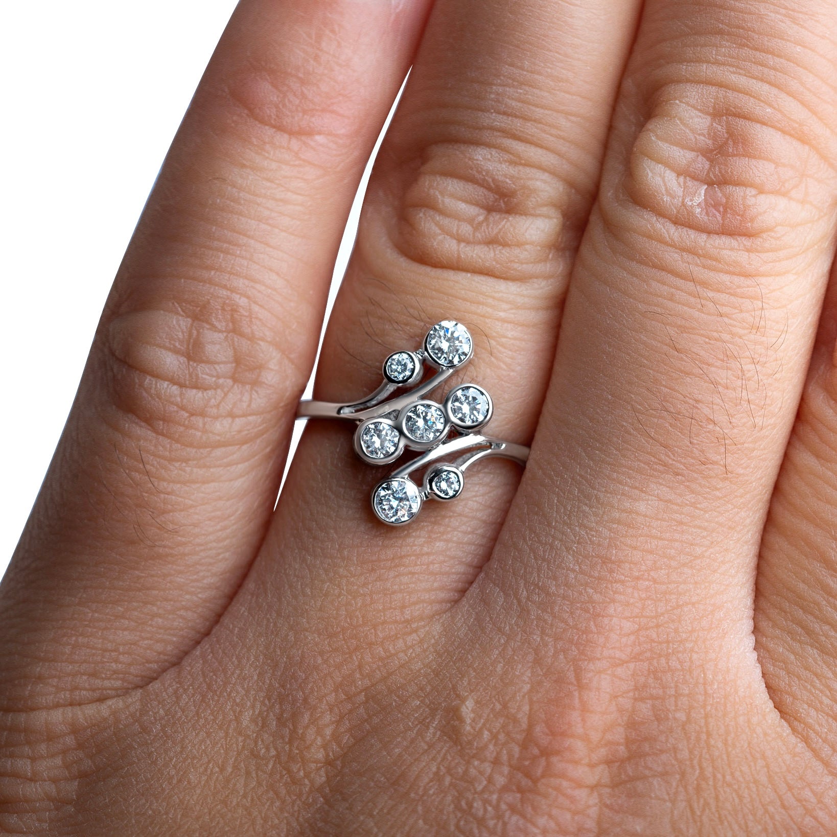 1970's Vintage Diamond Crossover Ring - LUXORIA VITA