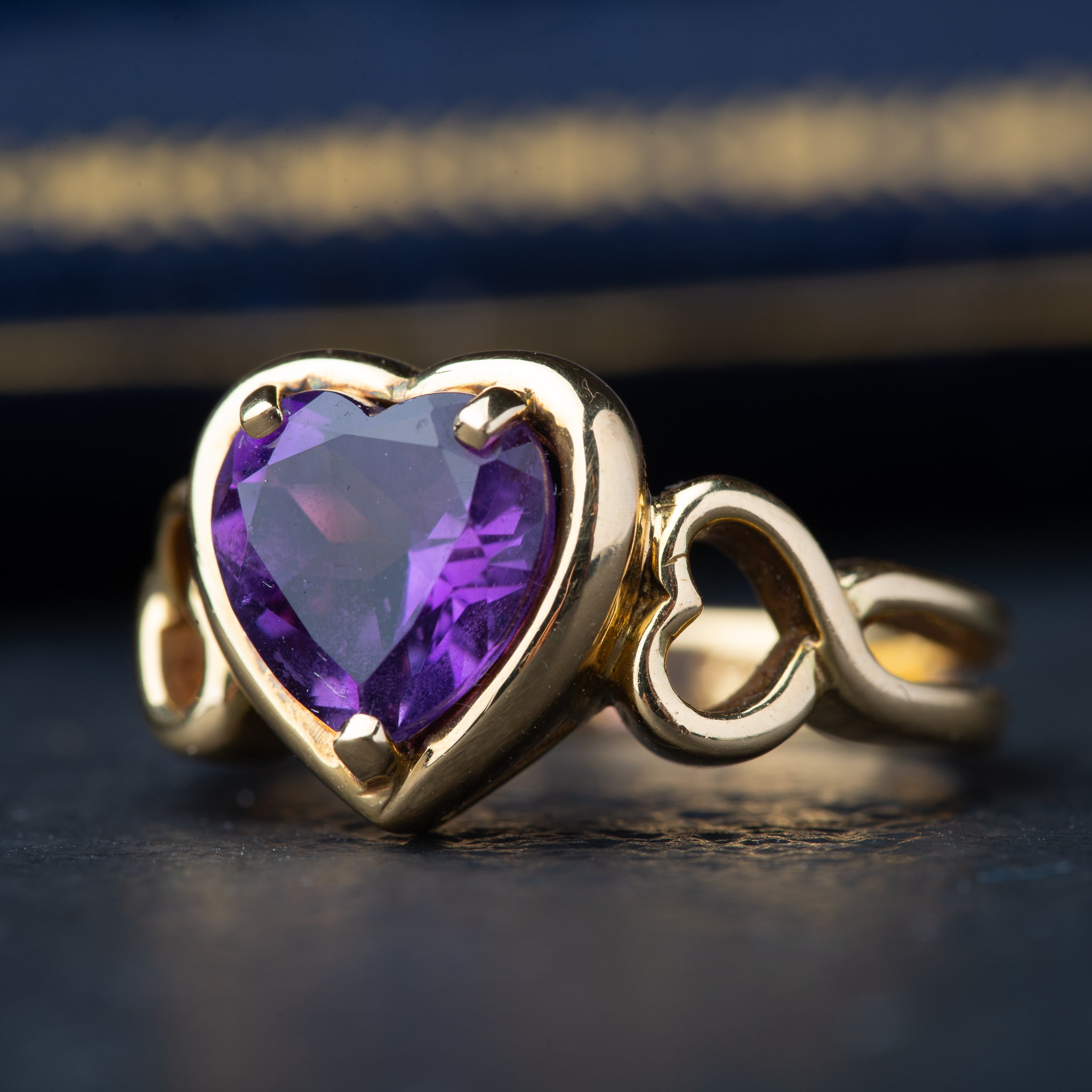 Vintage High Carat Amethyst Heart Ring