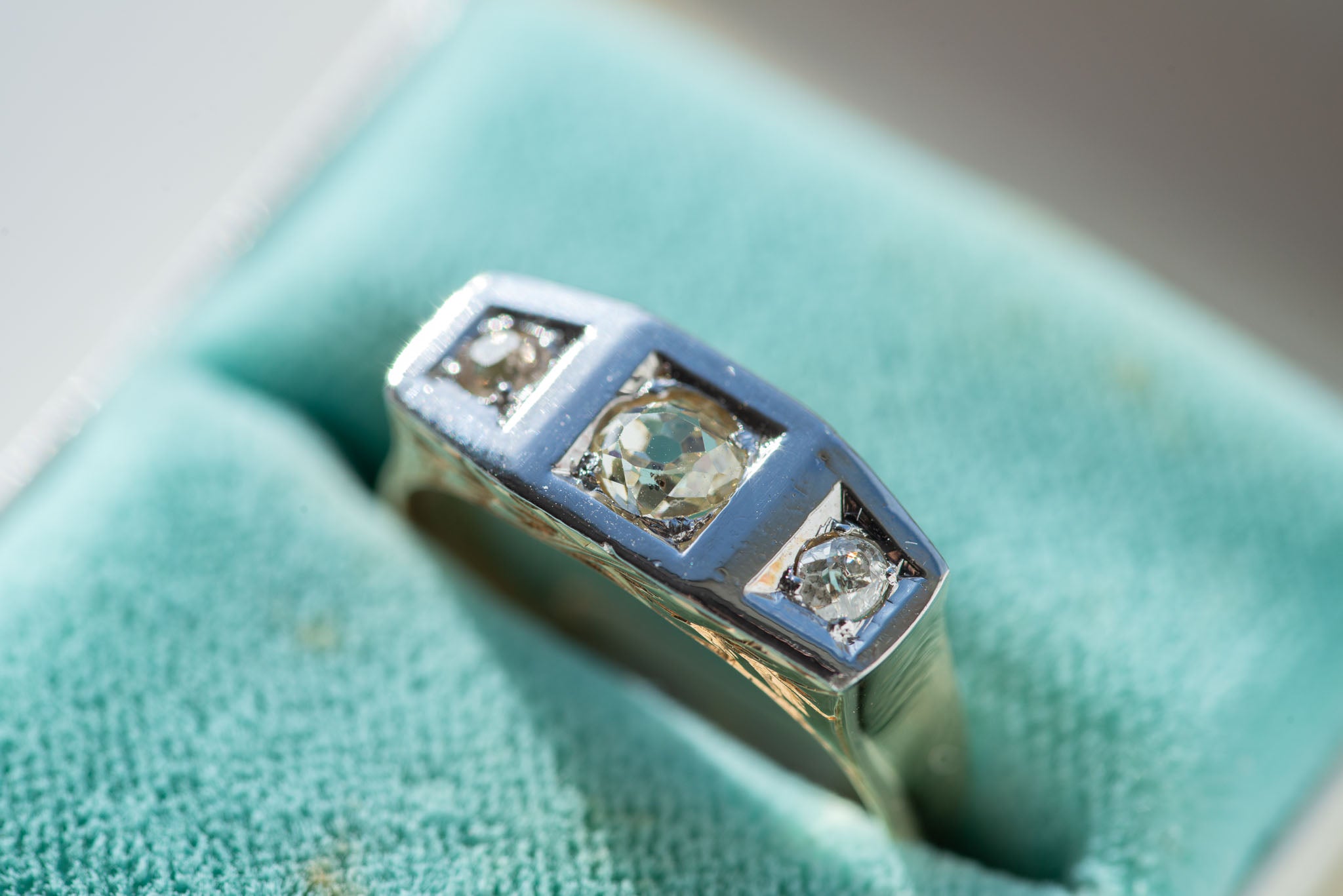 1920's Art Deco Diamond Tank Ring