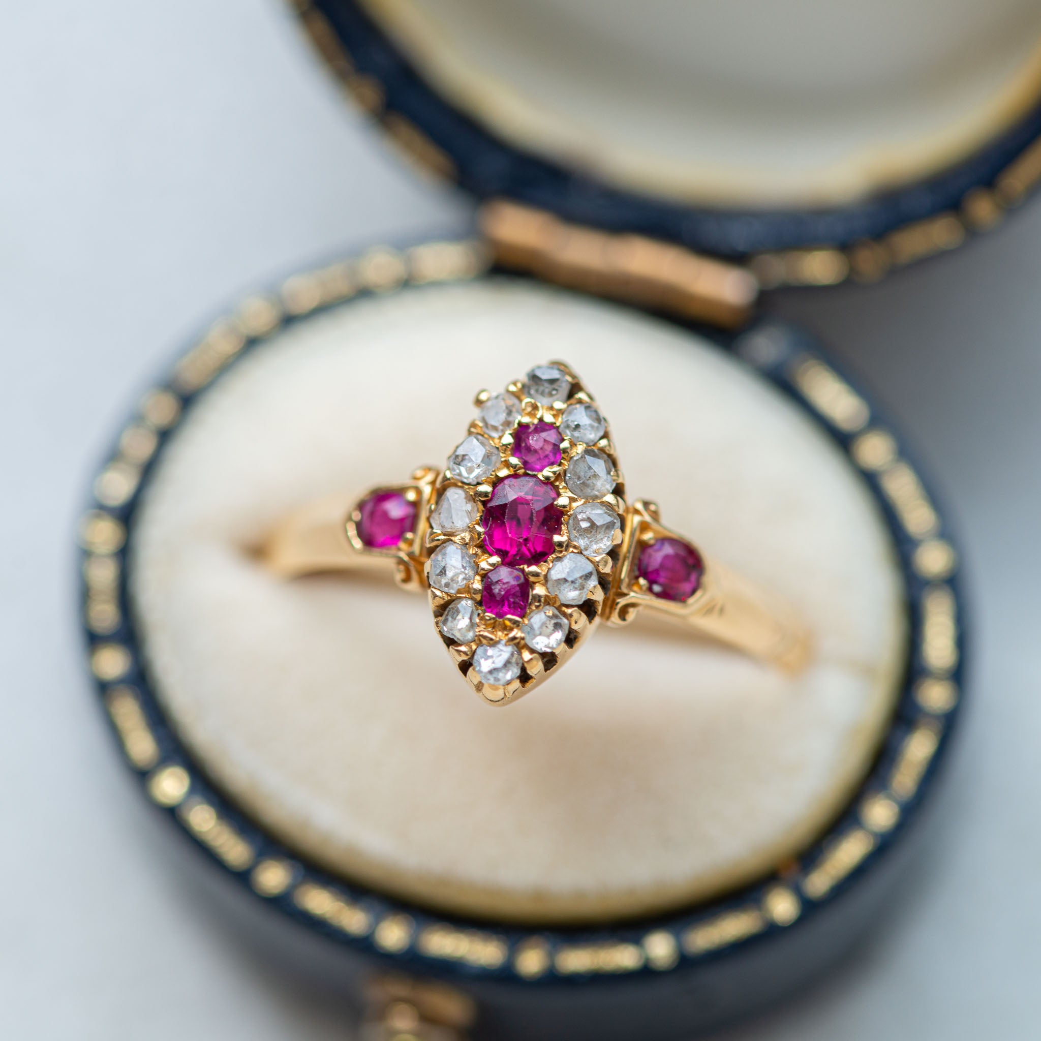 Antique Edwardian Ruby Diamond Ring - LUXORIA VITA