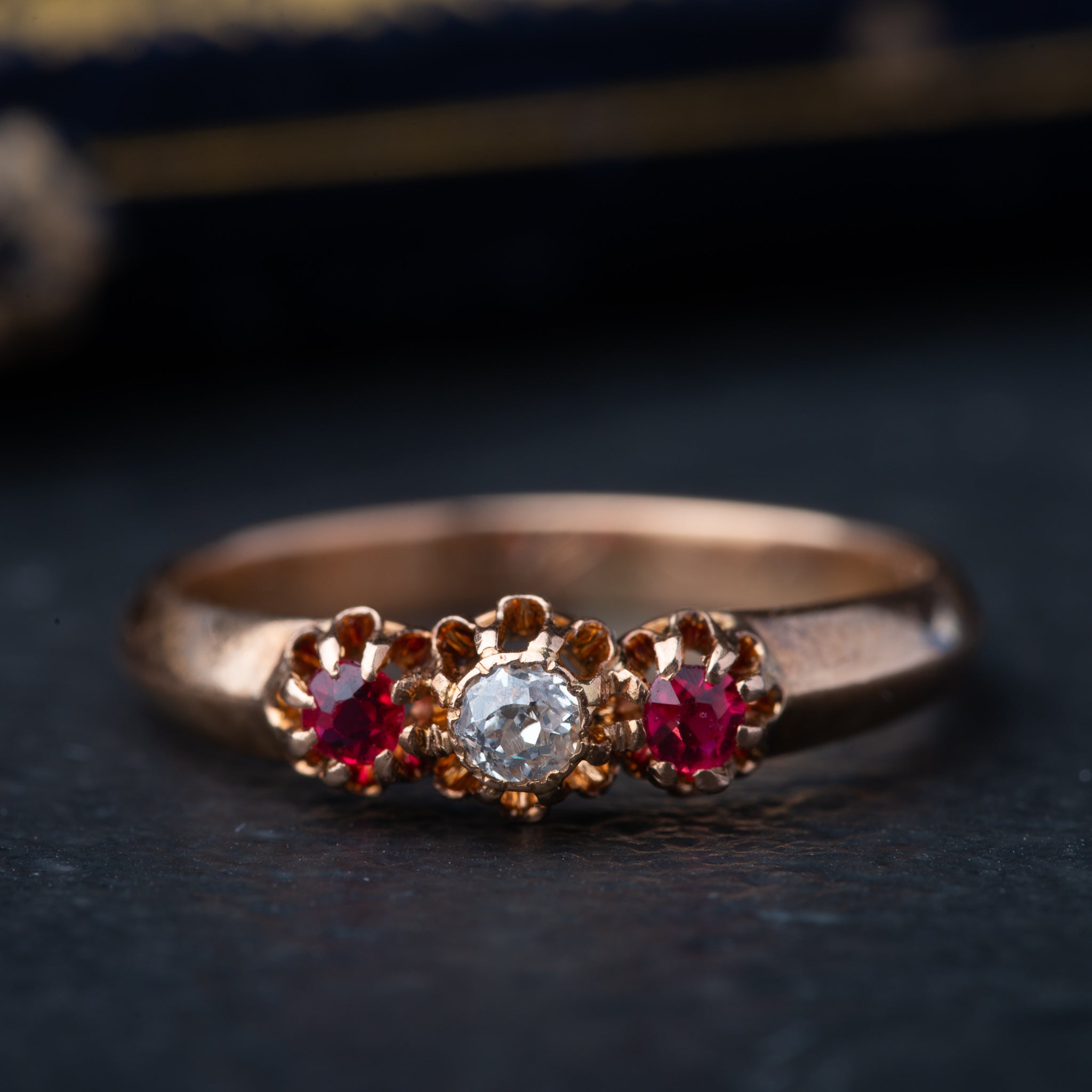 Antique French Ruby Diamond Ring - Luxoria Vita