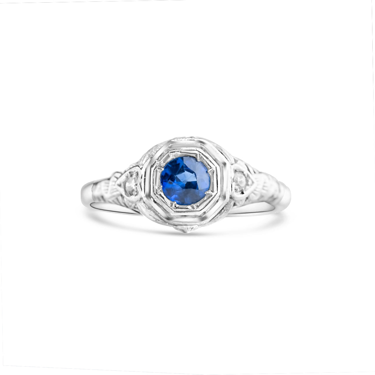1910's Edwardian Sapphire Diamond Ring - LUXORIA VITA