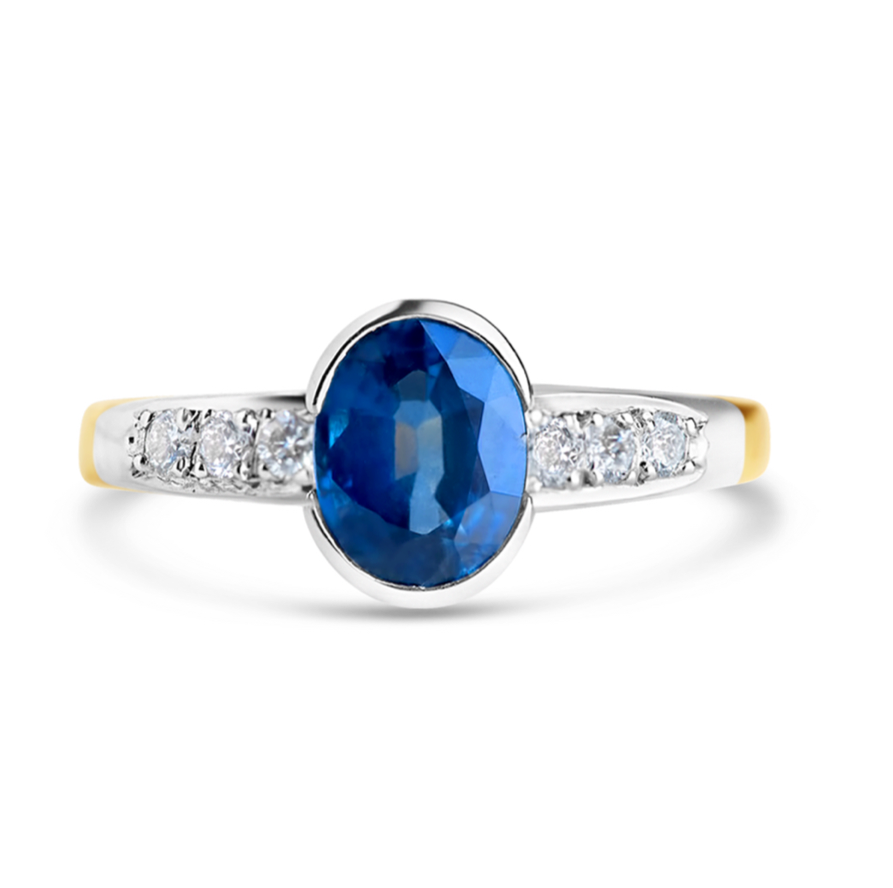 Modern Sapphire Diamond Ring