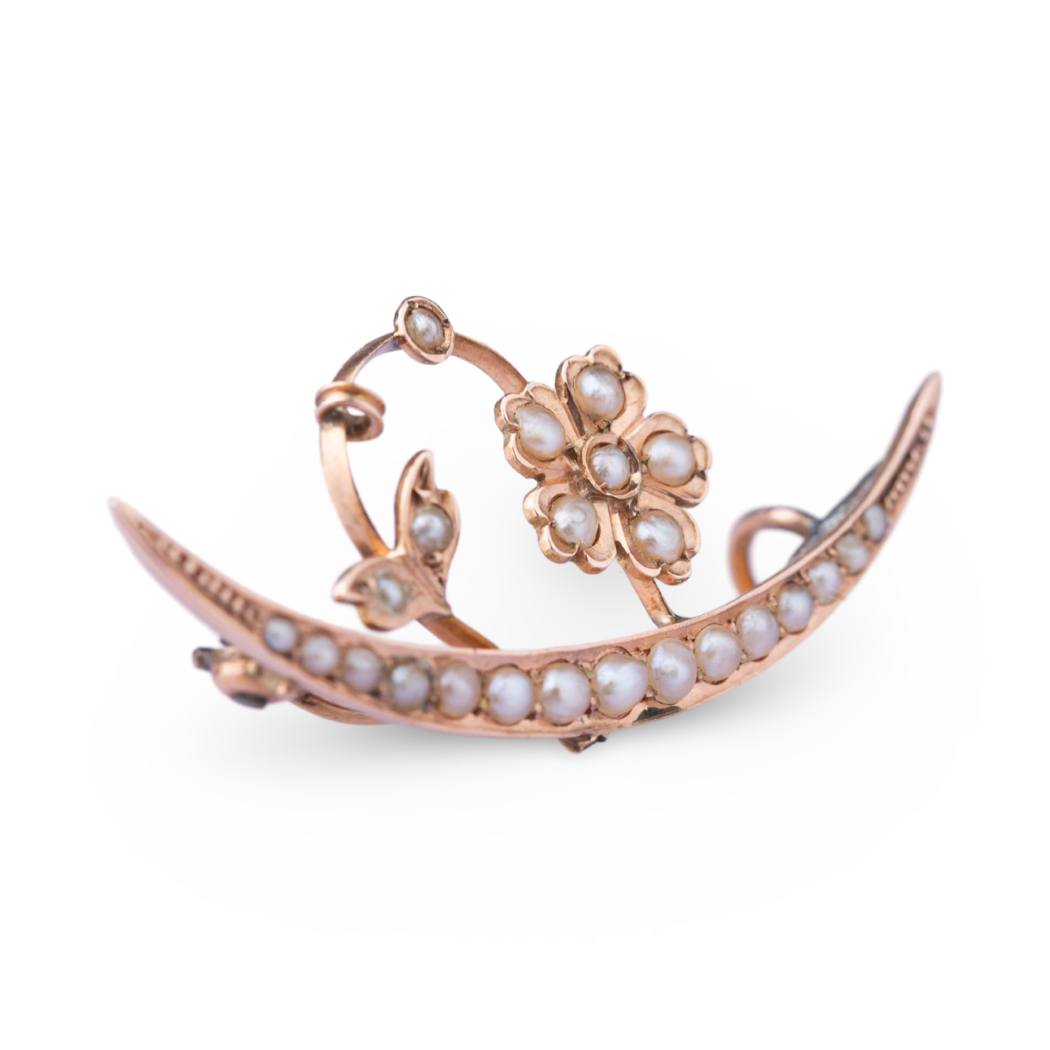 Antique Crescent Moon Brooch - LUXORIA VITA