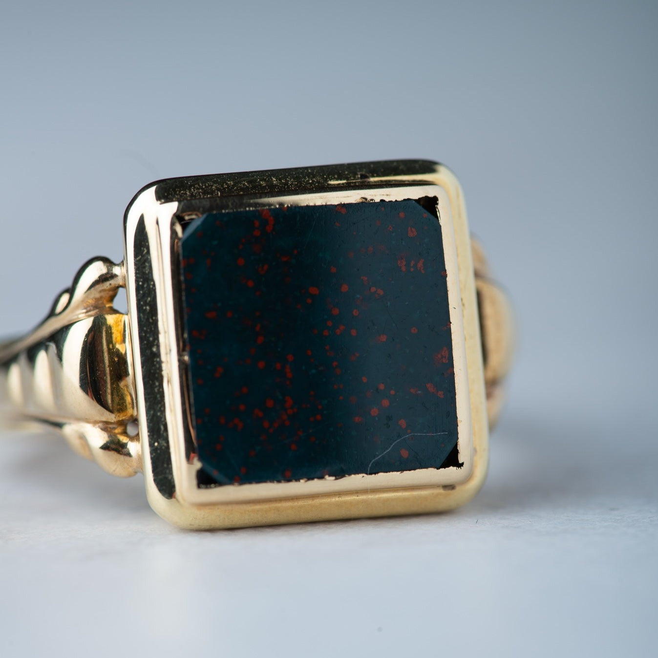 Vintage unisex bloodstone ring