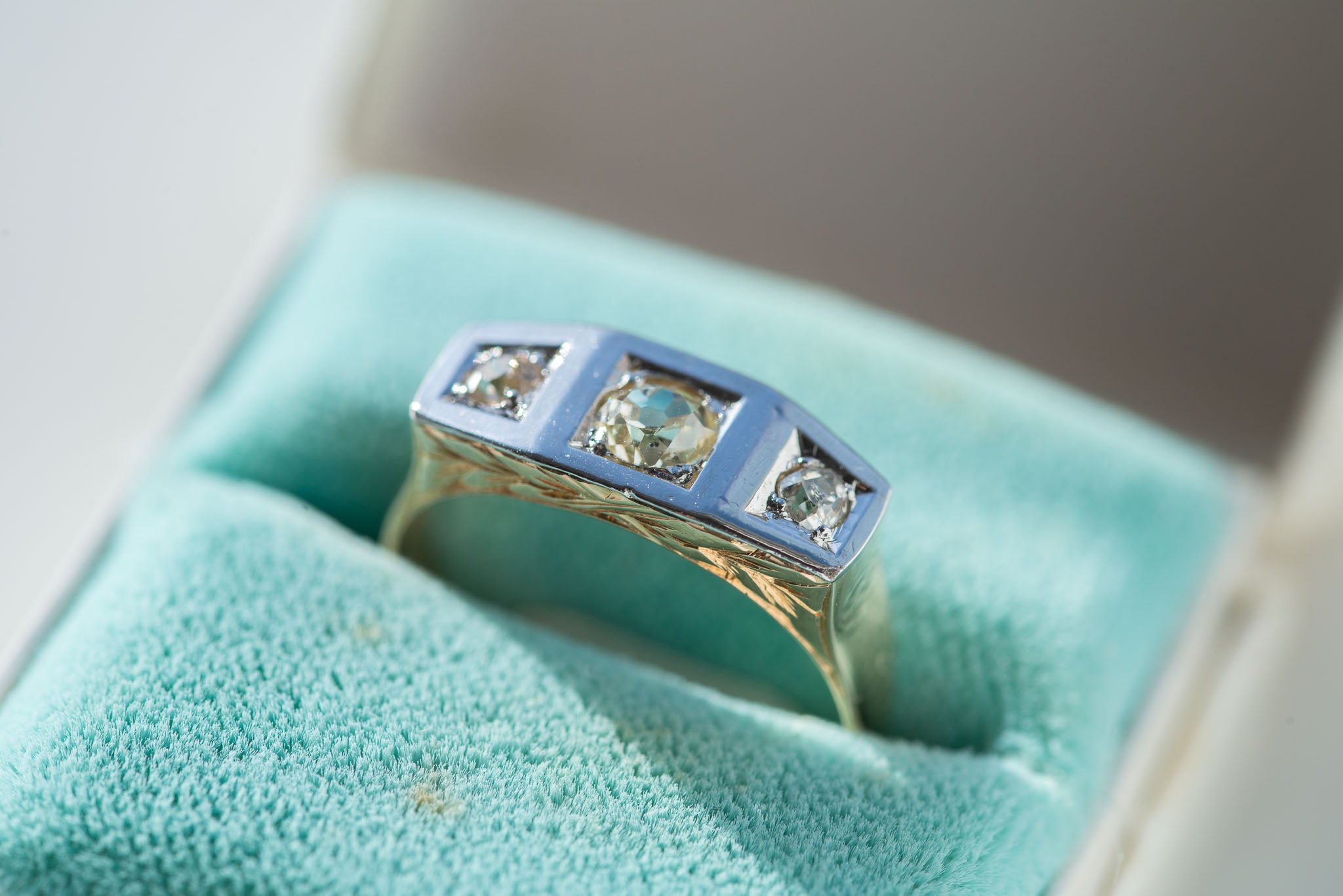 1920's Art Deco Diamond Tank Ring