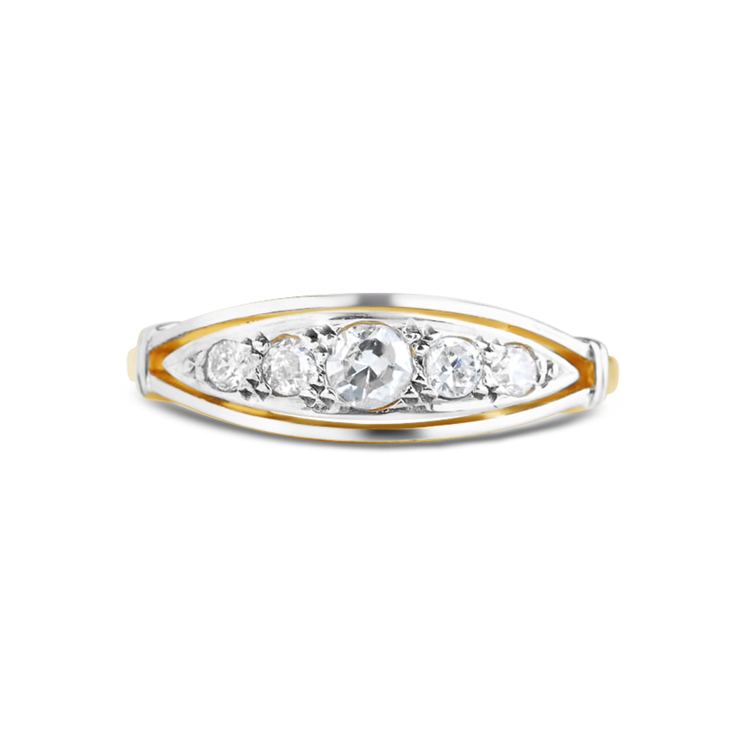 Vintage Diamond Boat Ring - LUXORIA VITA