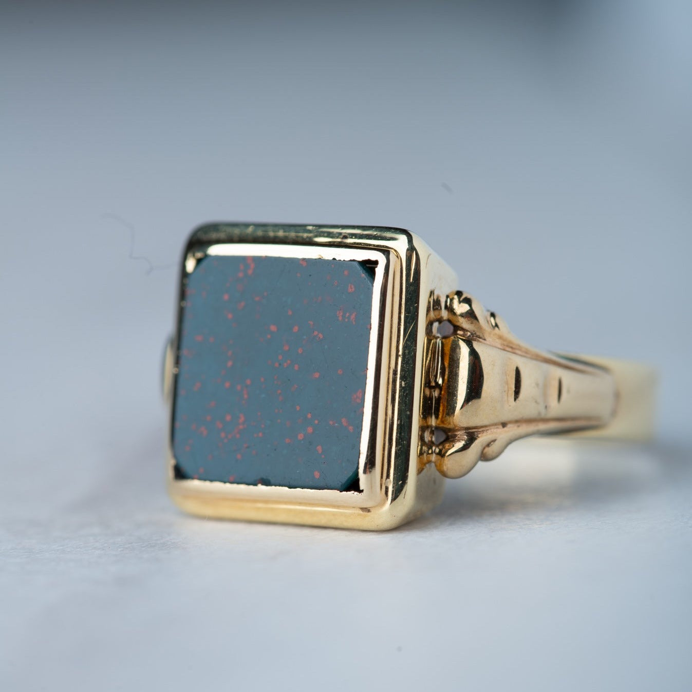 Vintage unisex bloodstone ring