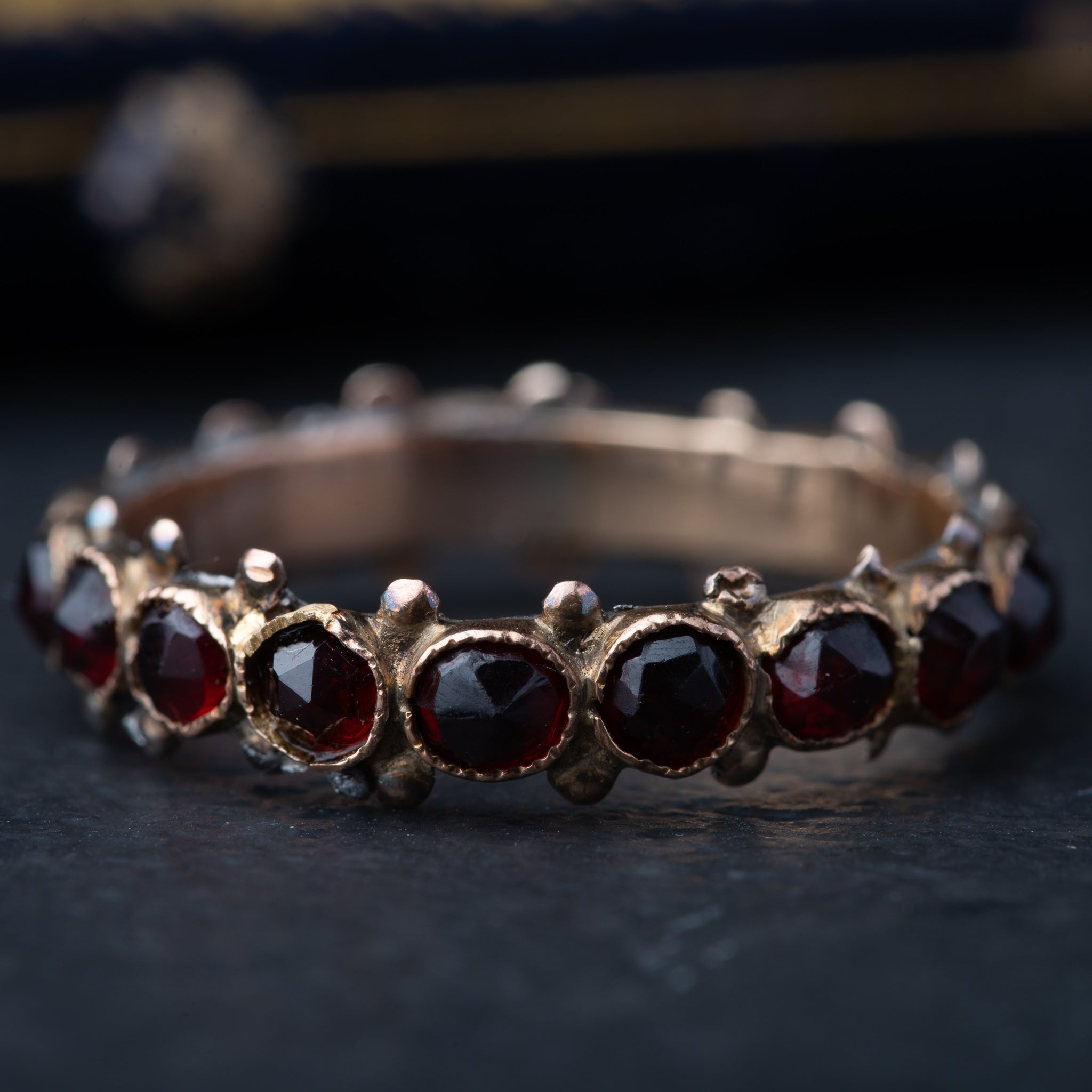 Antique Eternity Garnet Ring - Luxoria Vita