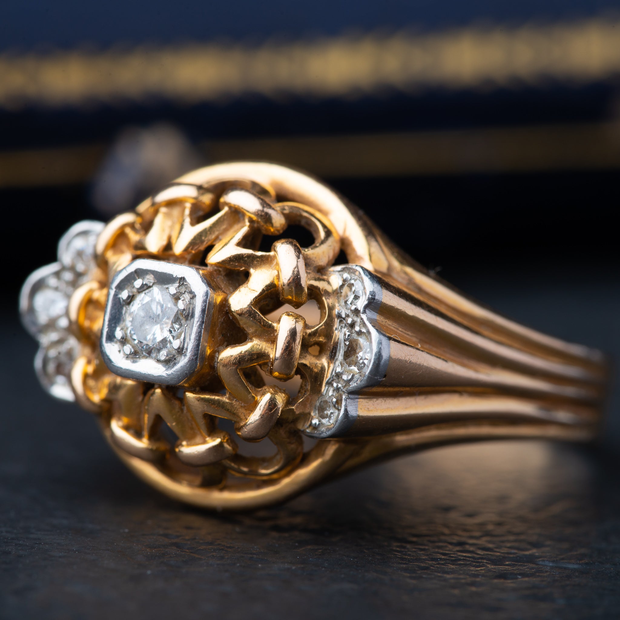 Retro 1940’s Diamond Tank Ring - Luxoria Vita