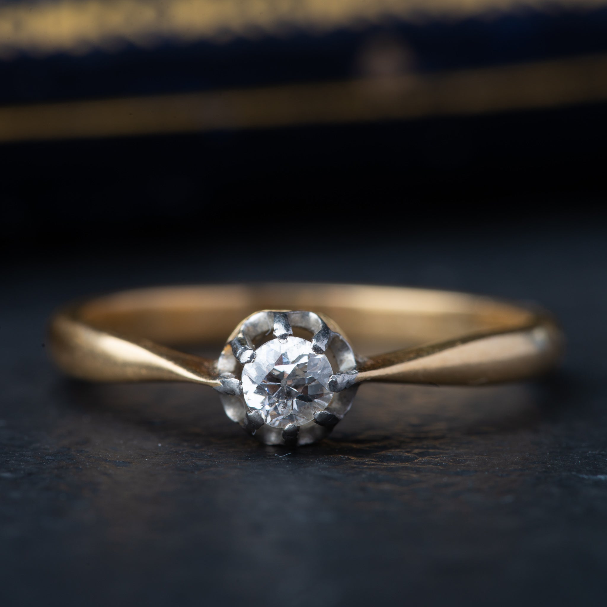 French Antique Diamond Solitaire Ring - LUXORIA VITA
