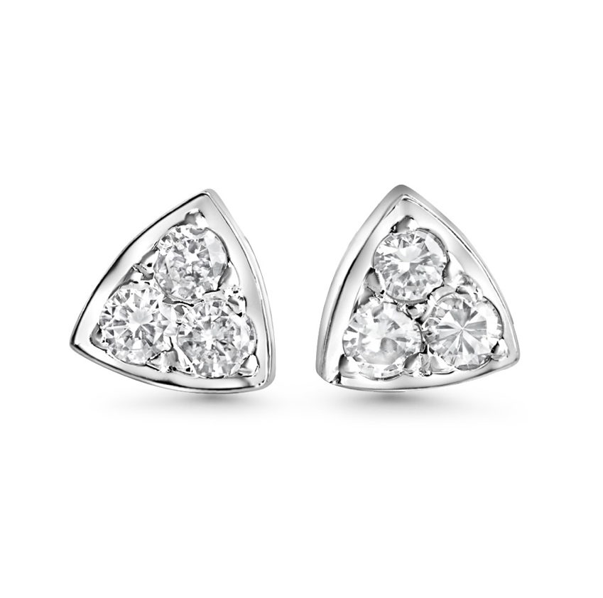 Modern Diamond Triangle Studs