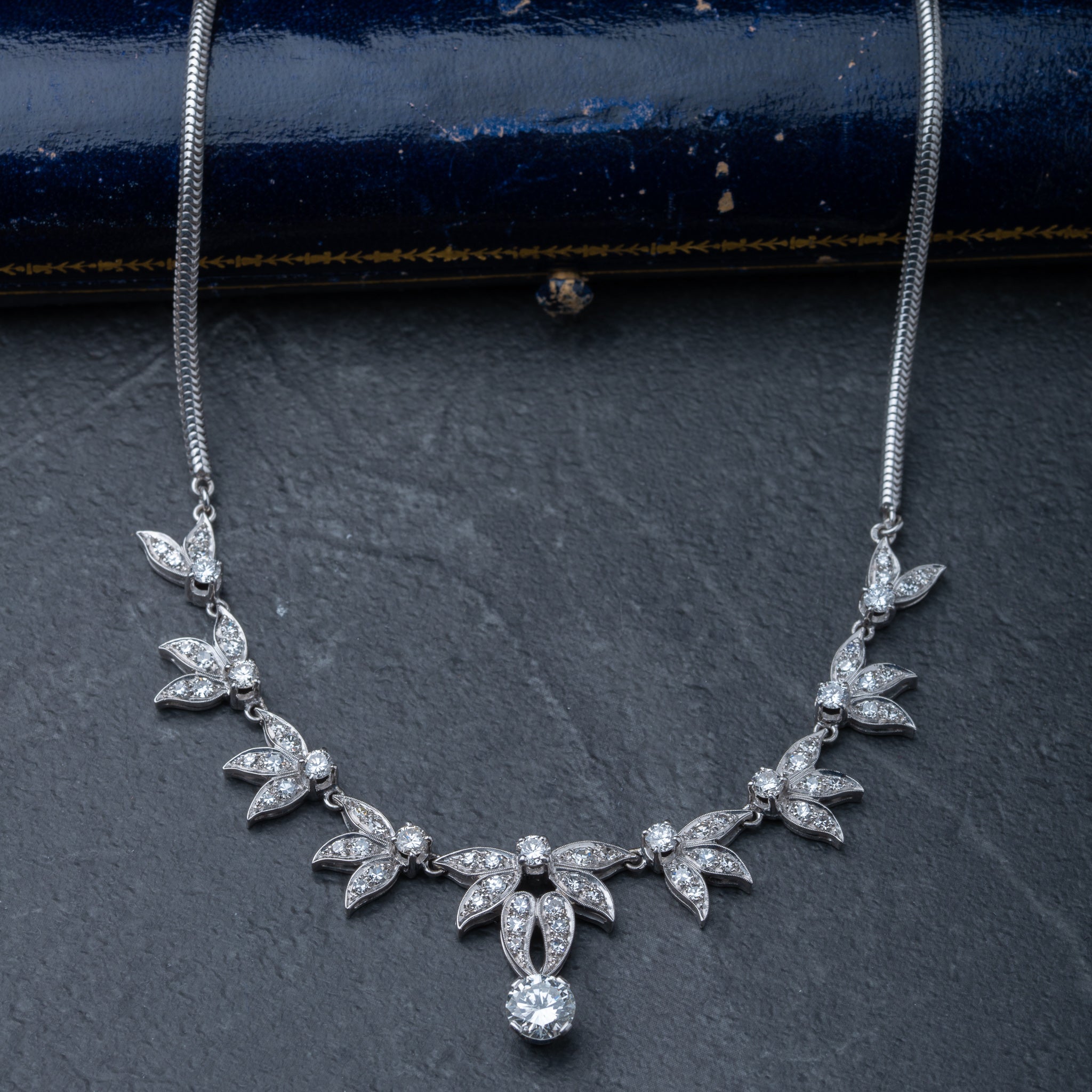 Vintage Floral 3.0ct Diamond Necklace - LUXORIA VITA