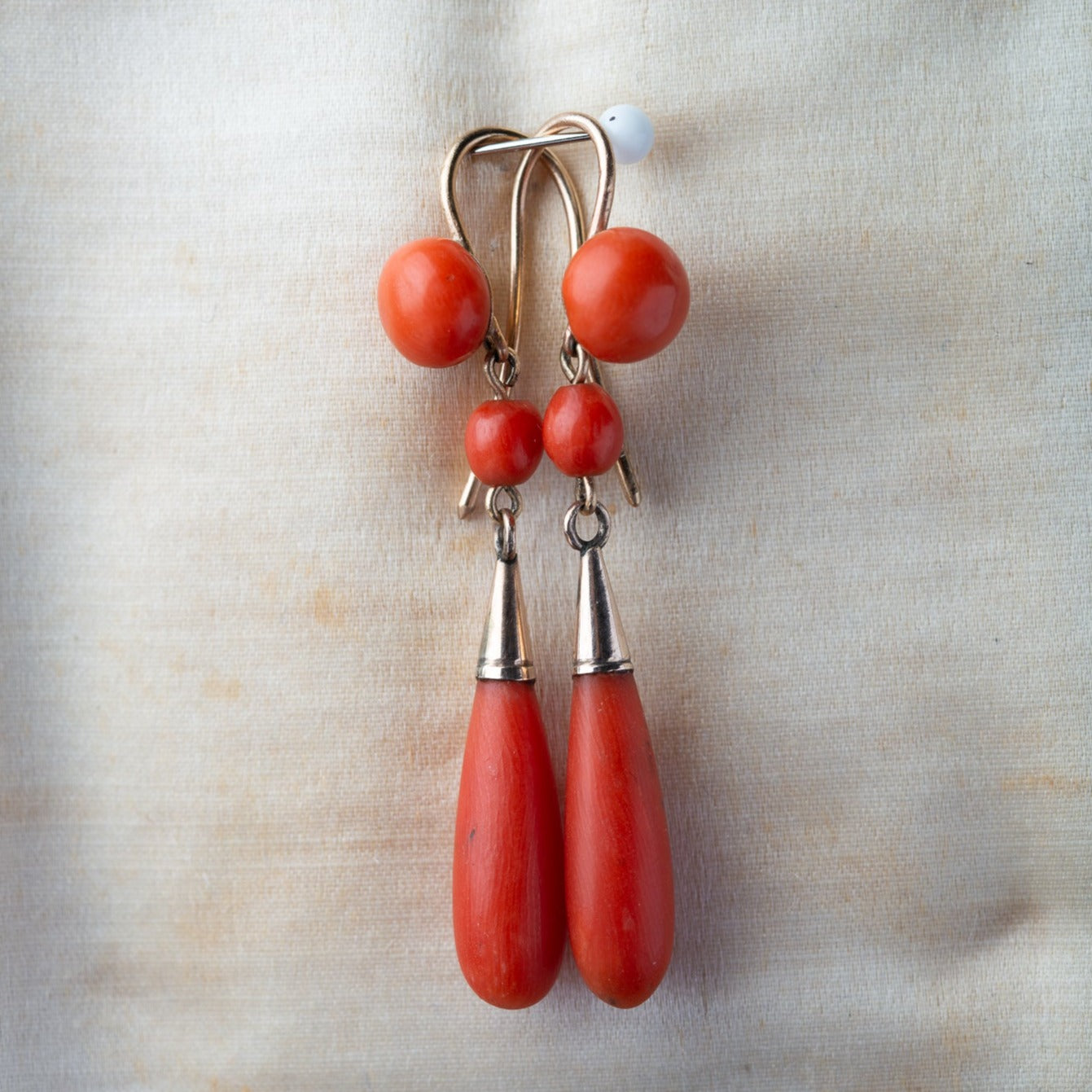1880's Victorian Coral Earrings - LUXORIA VITA