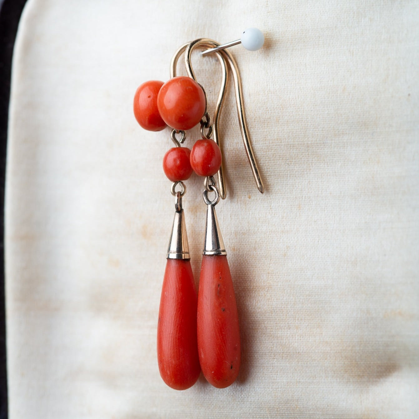 1880's Victorian Coral Earrings - LUXORIA VITA