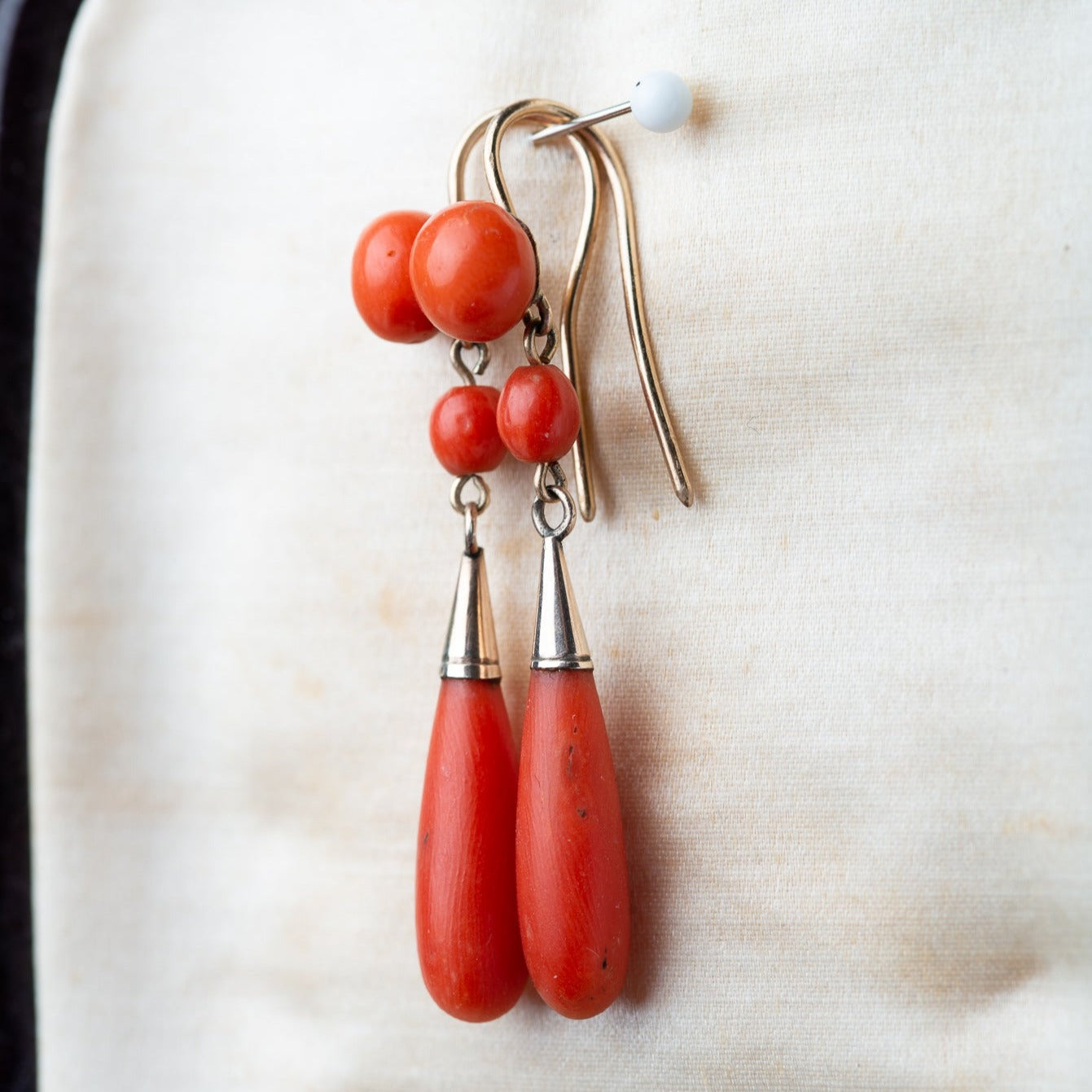 1880's Victorian Coral Earrings - LUXORIA VITA