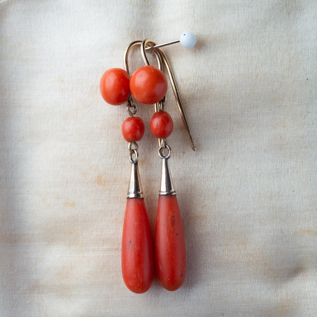 1880's Victorian Coral Earrings - LUXORIA VITA