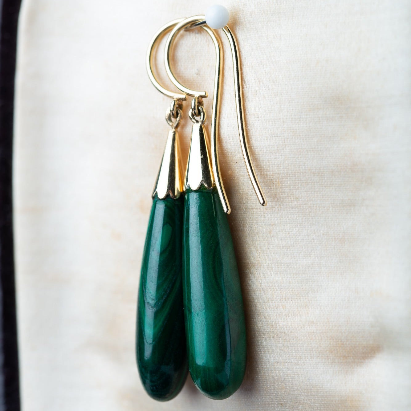 Antique malachite earrings - LUXORIA VITA