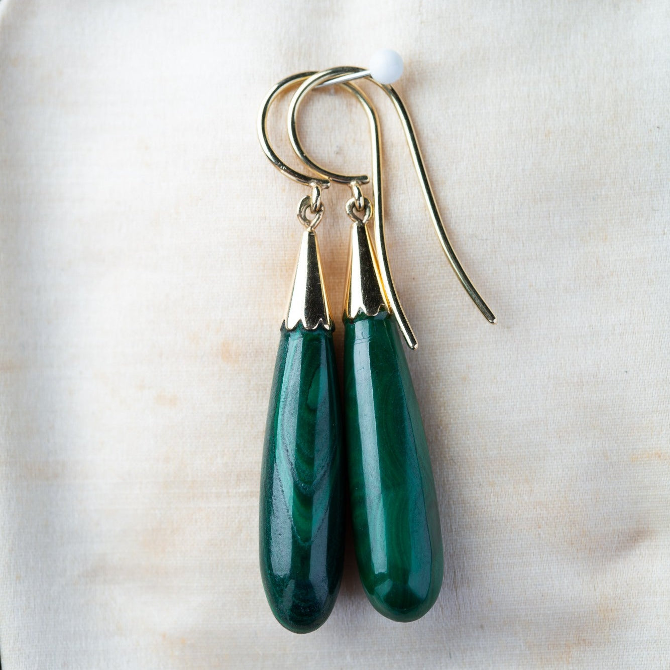Antique malachite earrings - LUXORIA VITA