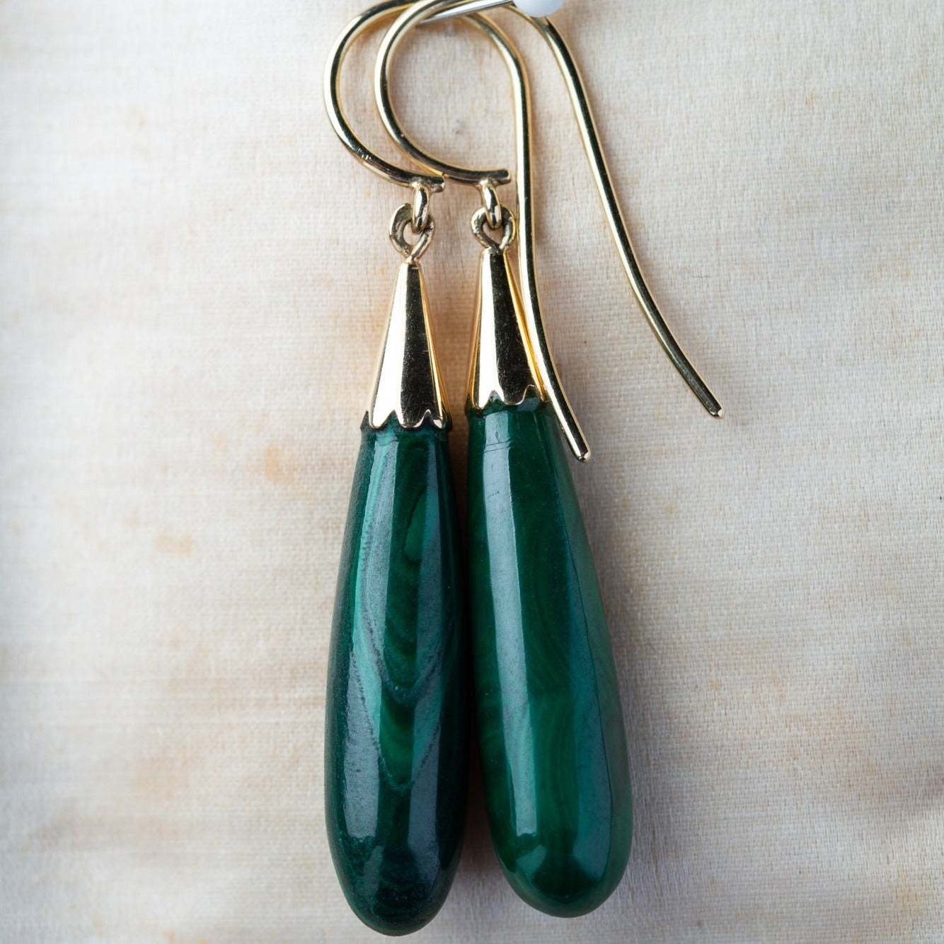 Antique malachite earrings - LUXORIA VITA