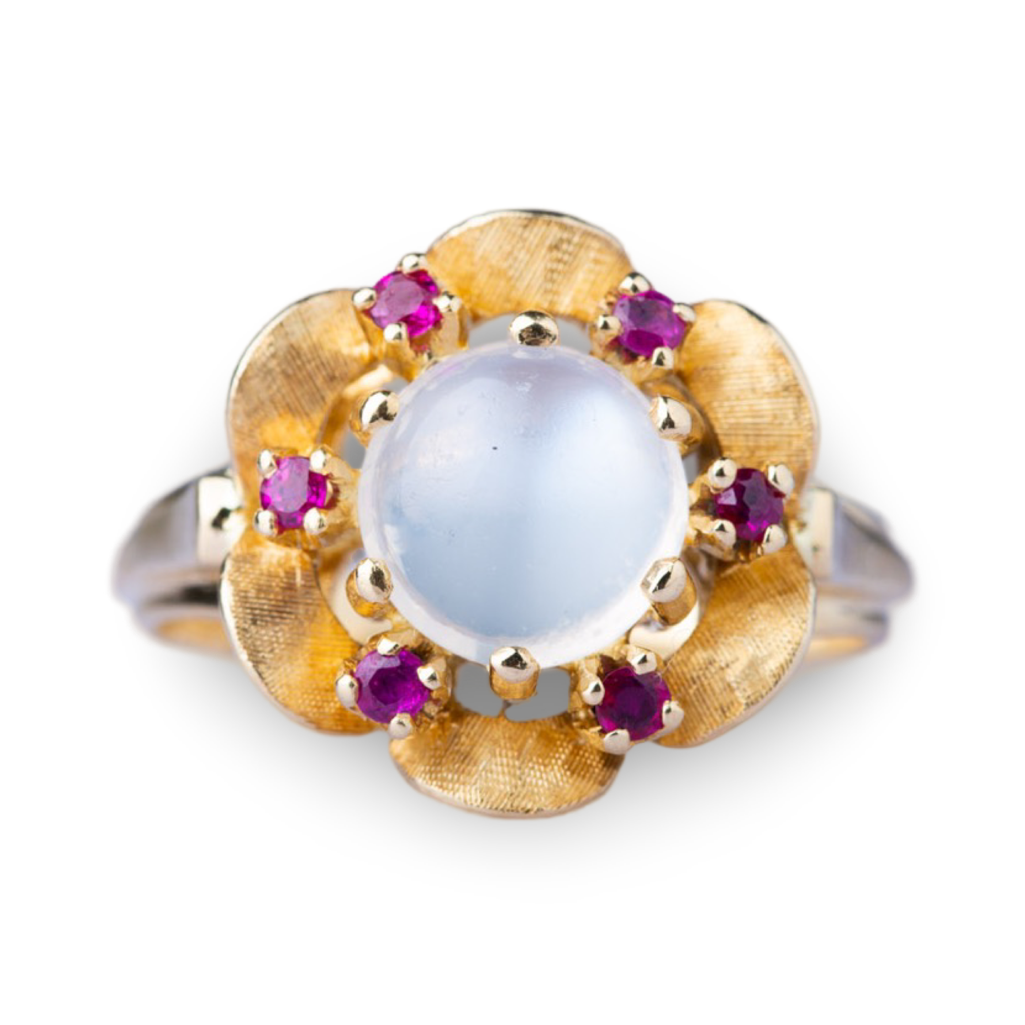 Vintage Moonstone Ruby Ring - LUXORIA VITA