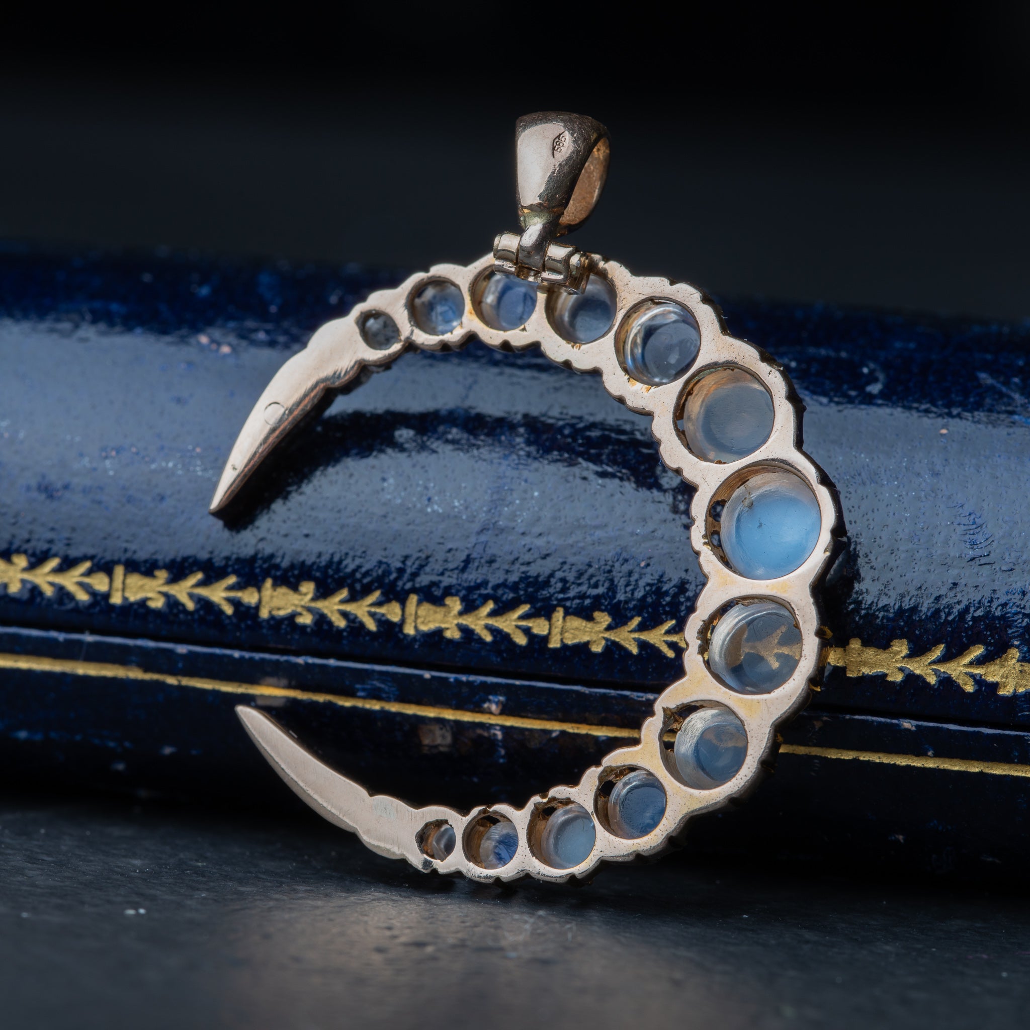 Vintage Moonstone Crescent Pendant