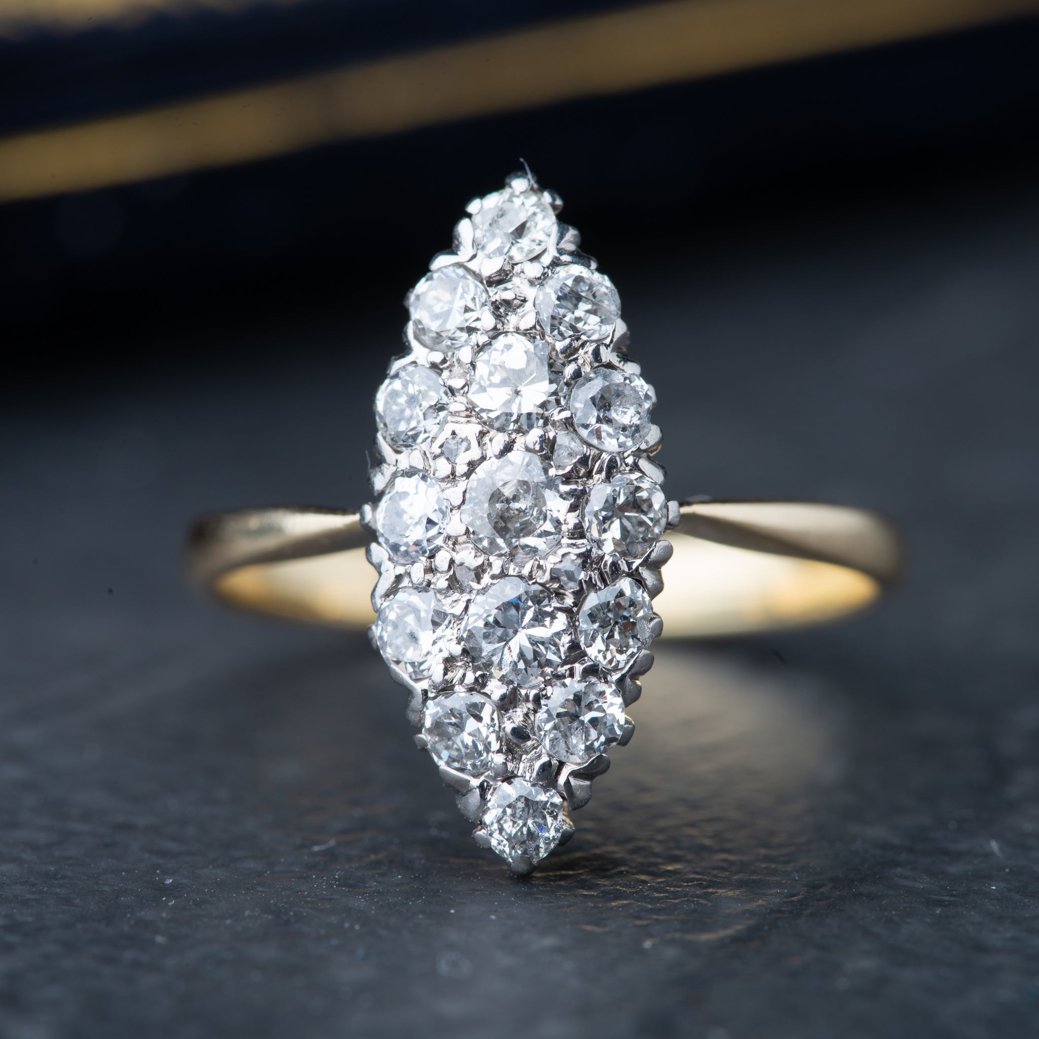 Antique 1900's Diamond Navette Ring - Luxoria Vita