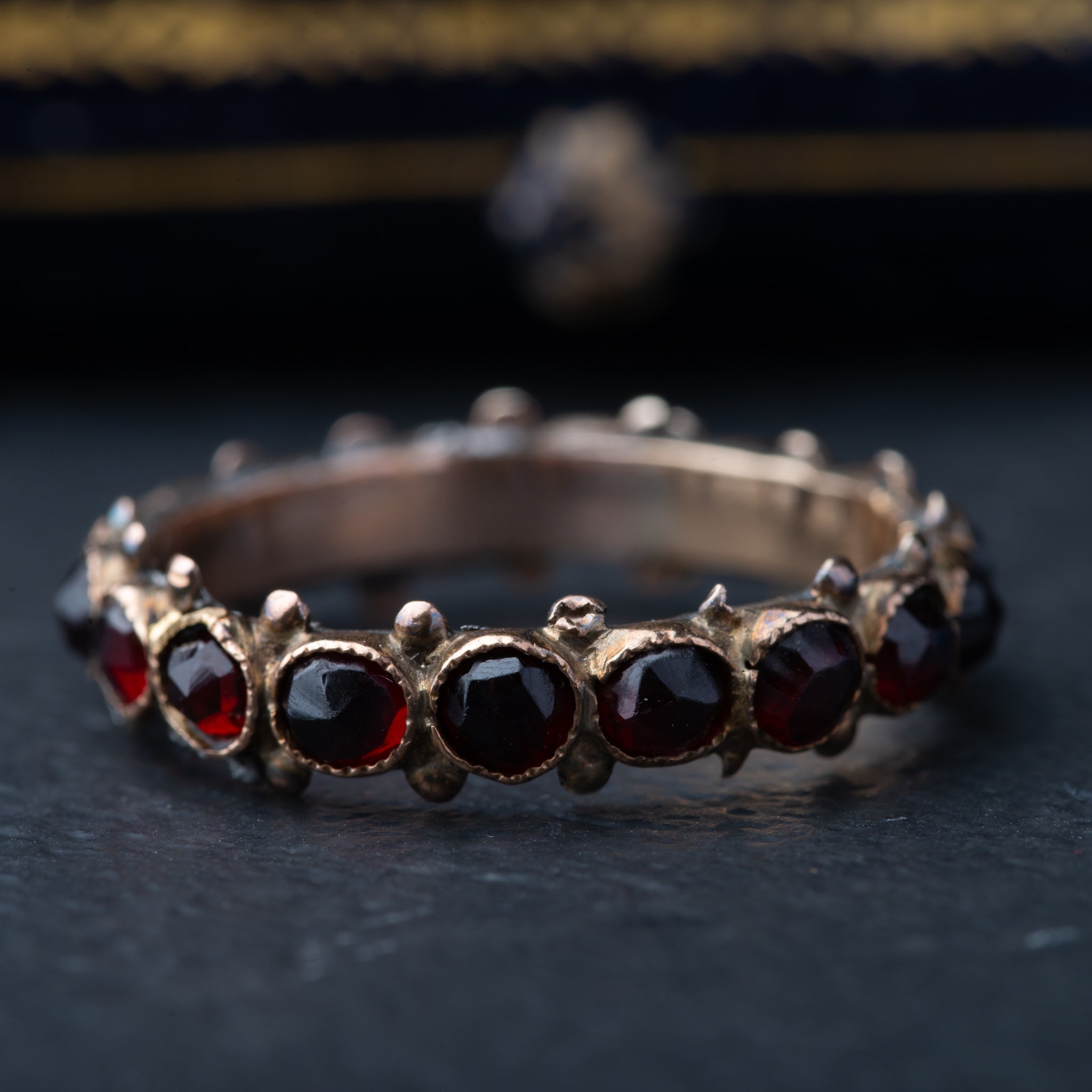 Antique Eternity Garnet Ring - Luxoria Vita
