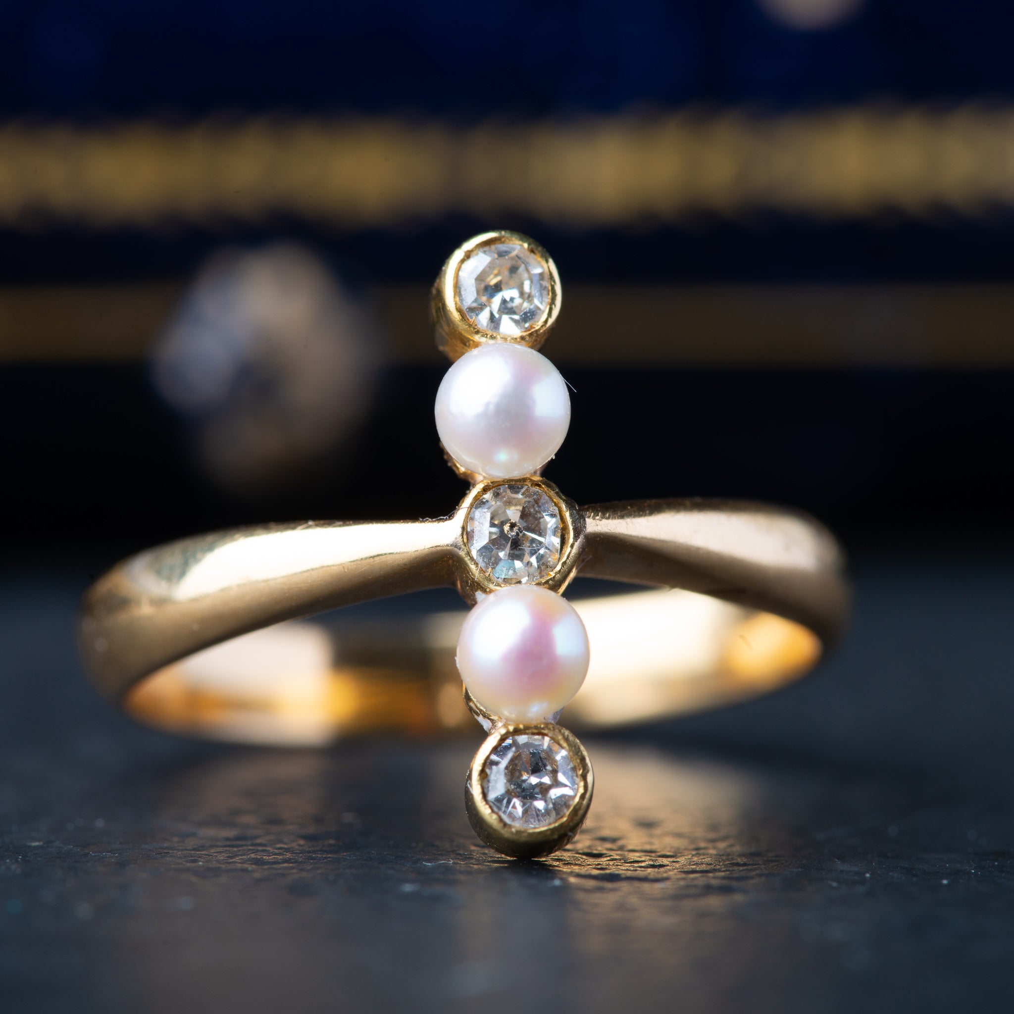 Vintage Pearl Diamond Ring