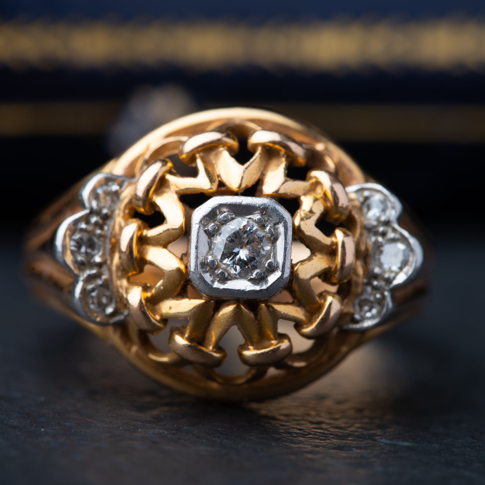 Retro 1940’s Diamond Tank Ring - Luxoria Vita