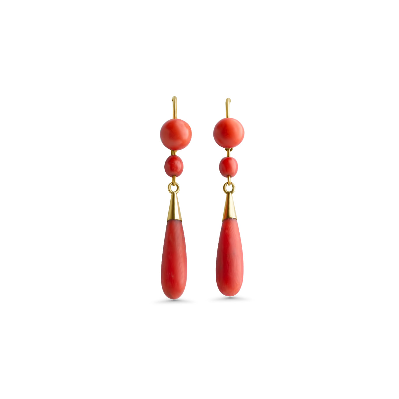 1880's Victorian Coral Earrings - LUXORIA VITA