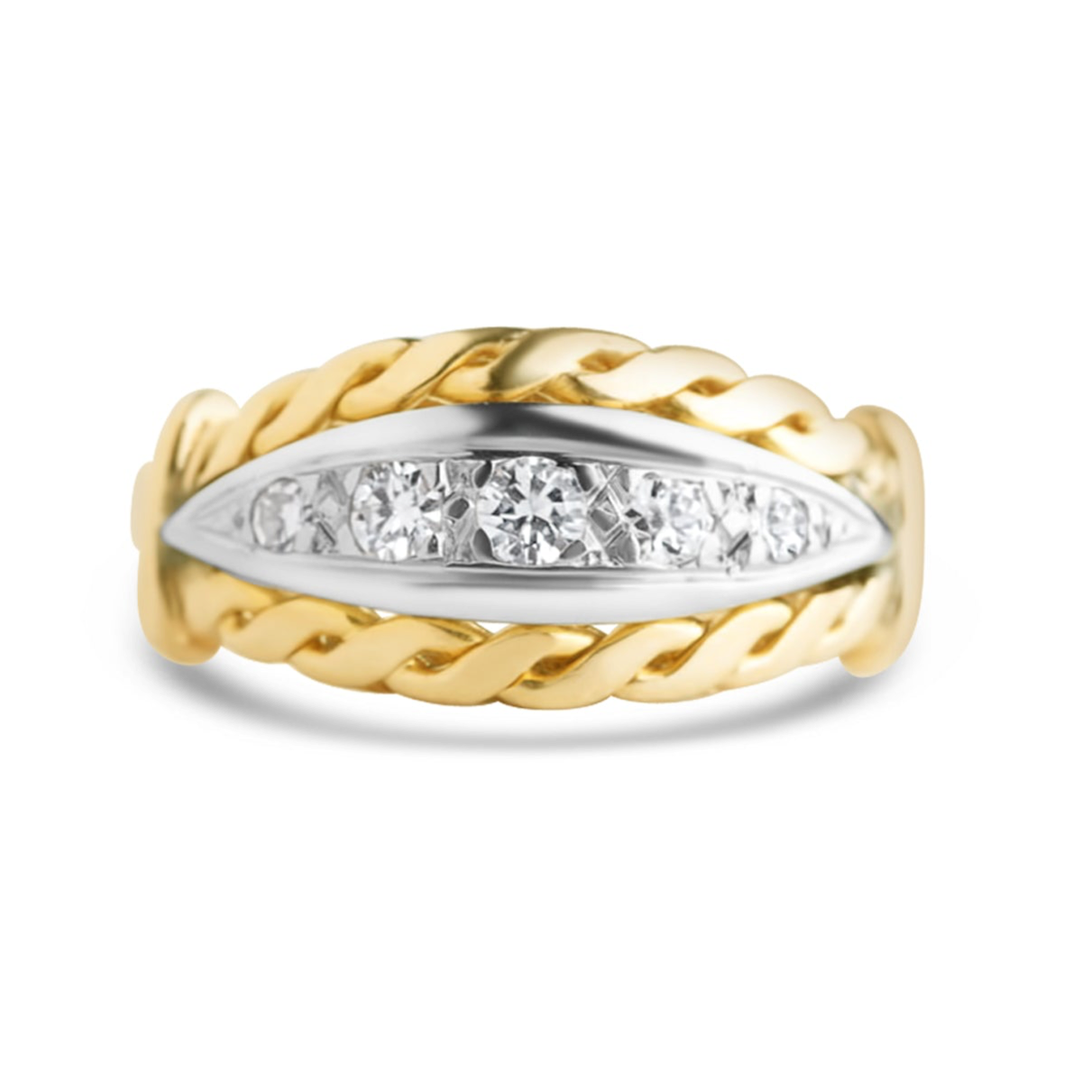 Art Deco French Five Stone Diamond Ring - LUXORIA VITA