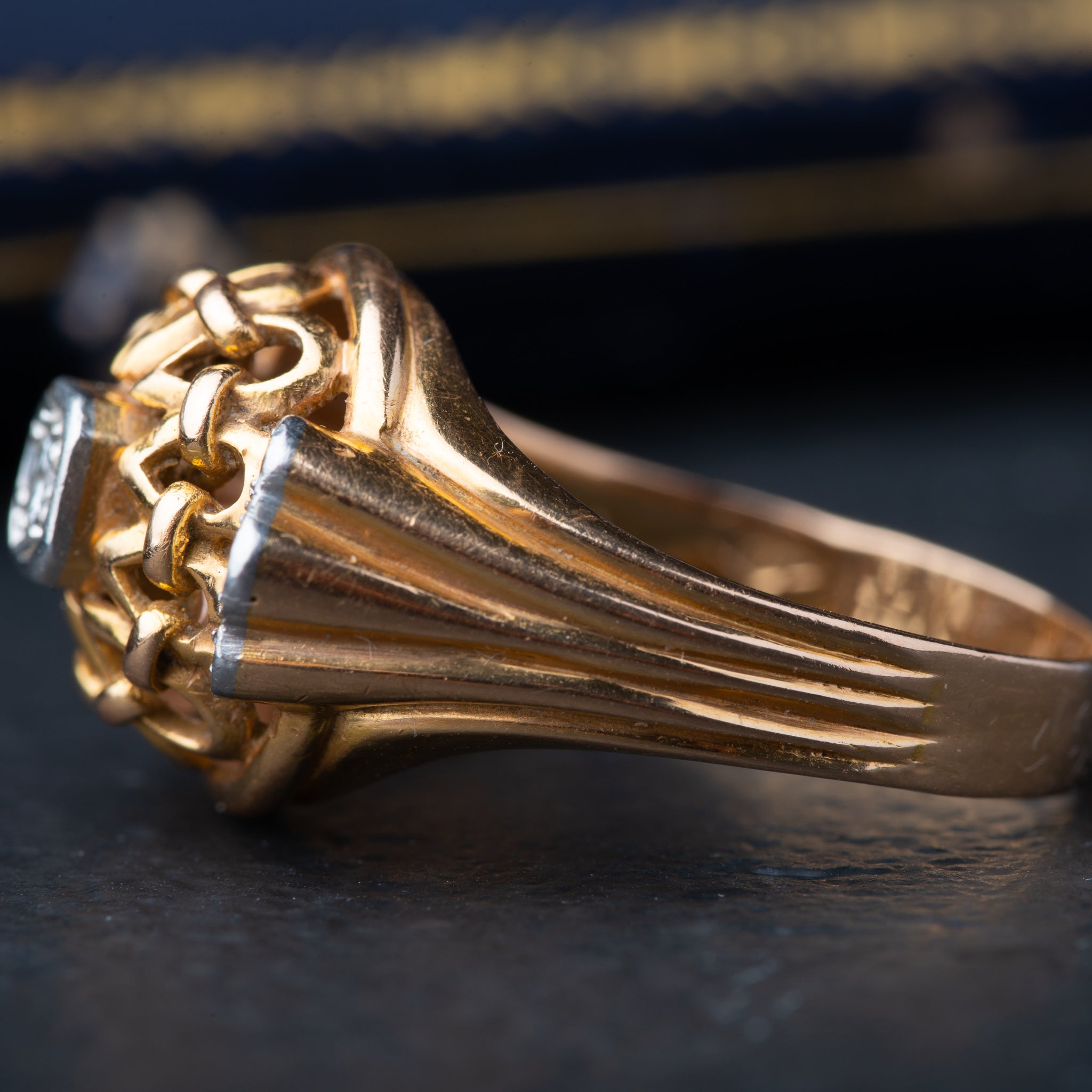 Retro 1940’s Diamond Tank Ring - Luxoria Vita