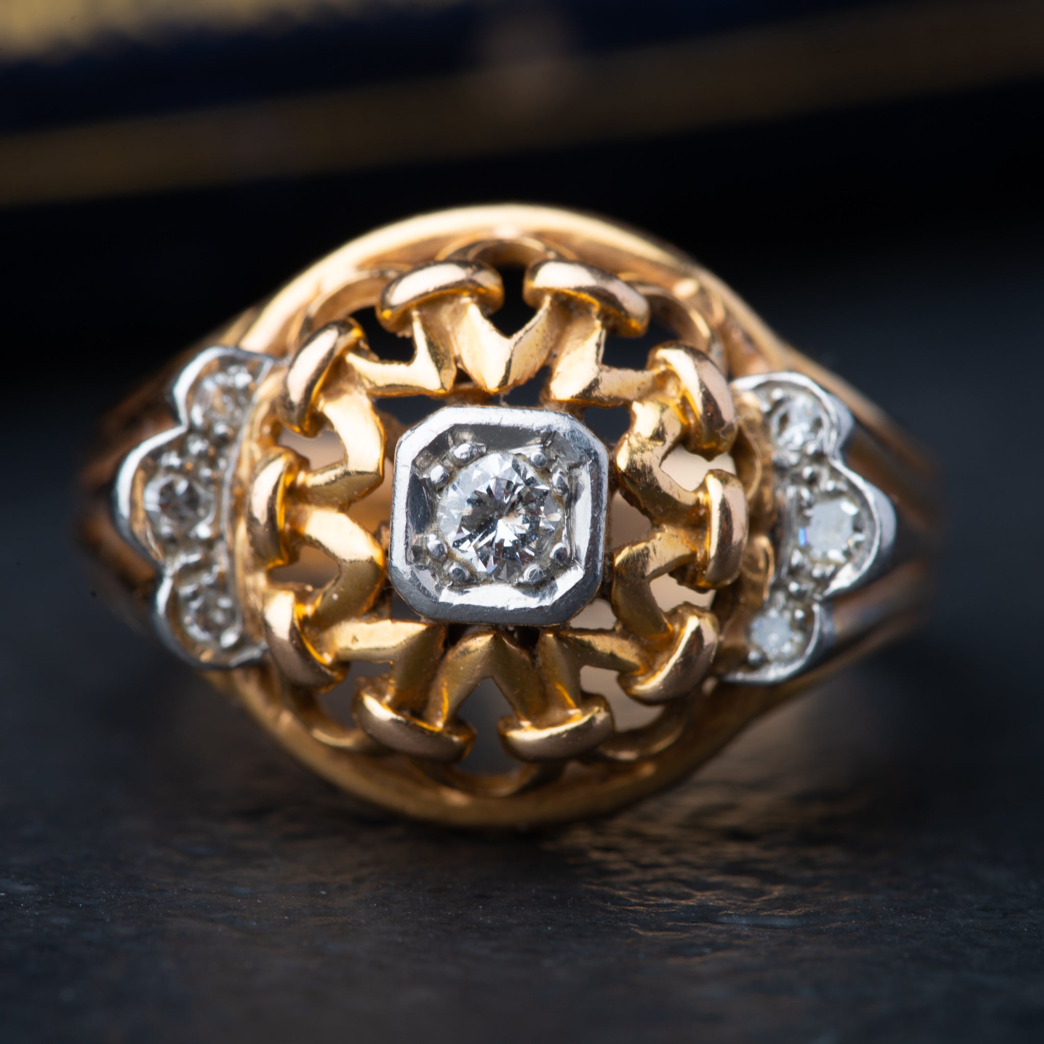 Retro 1940’s Diamond Tank Ring - Luxoria Vita