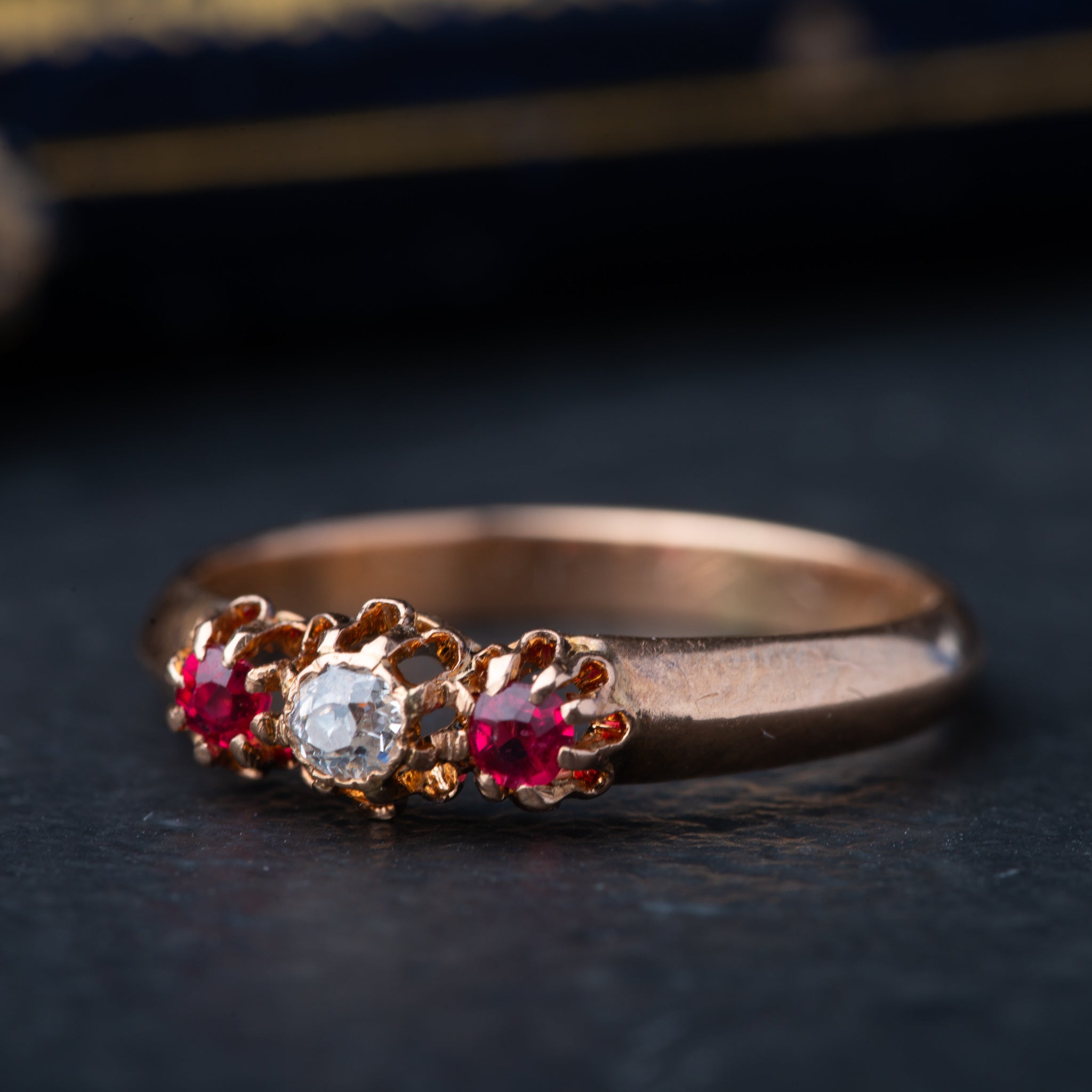 Antique French Ruby Diamond Ring - Luxoria Vita