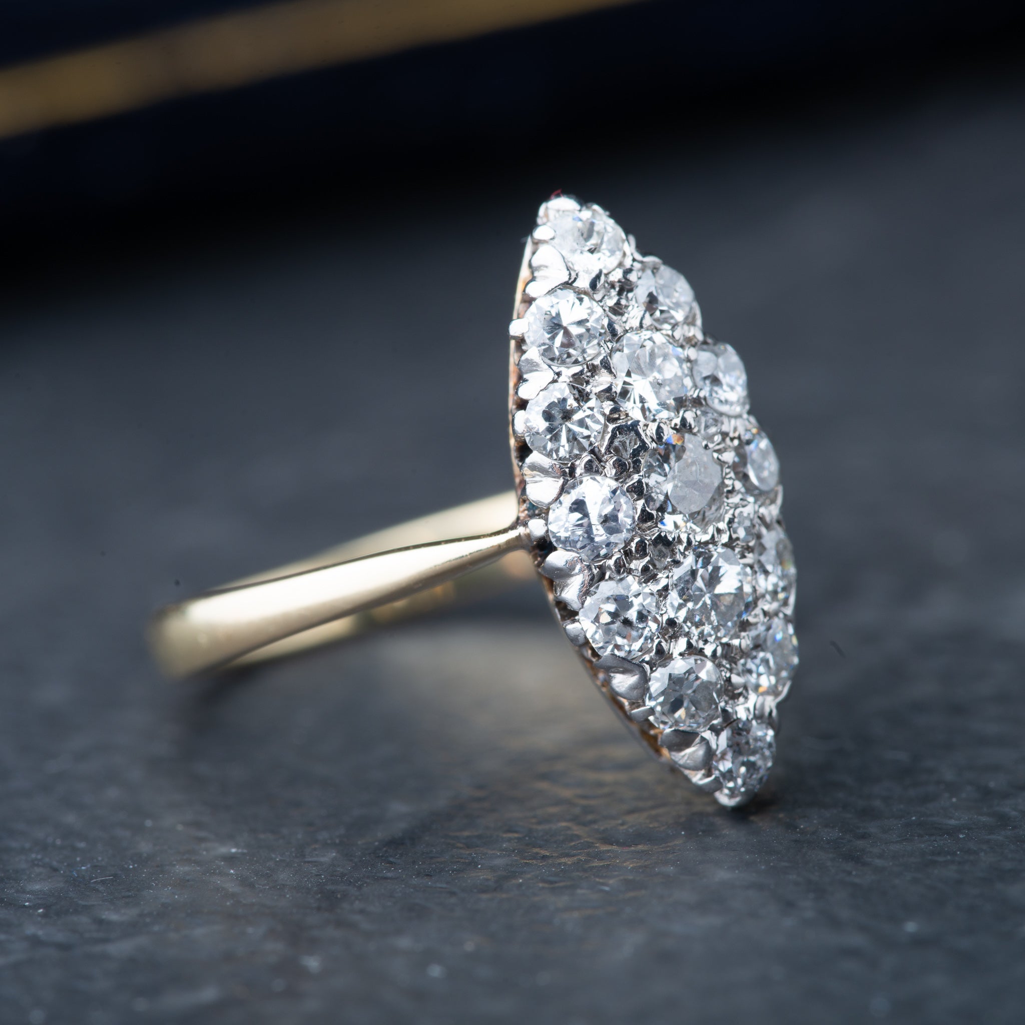 Antique 1900's Diamond Navette Ring - Luxoria Vita