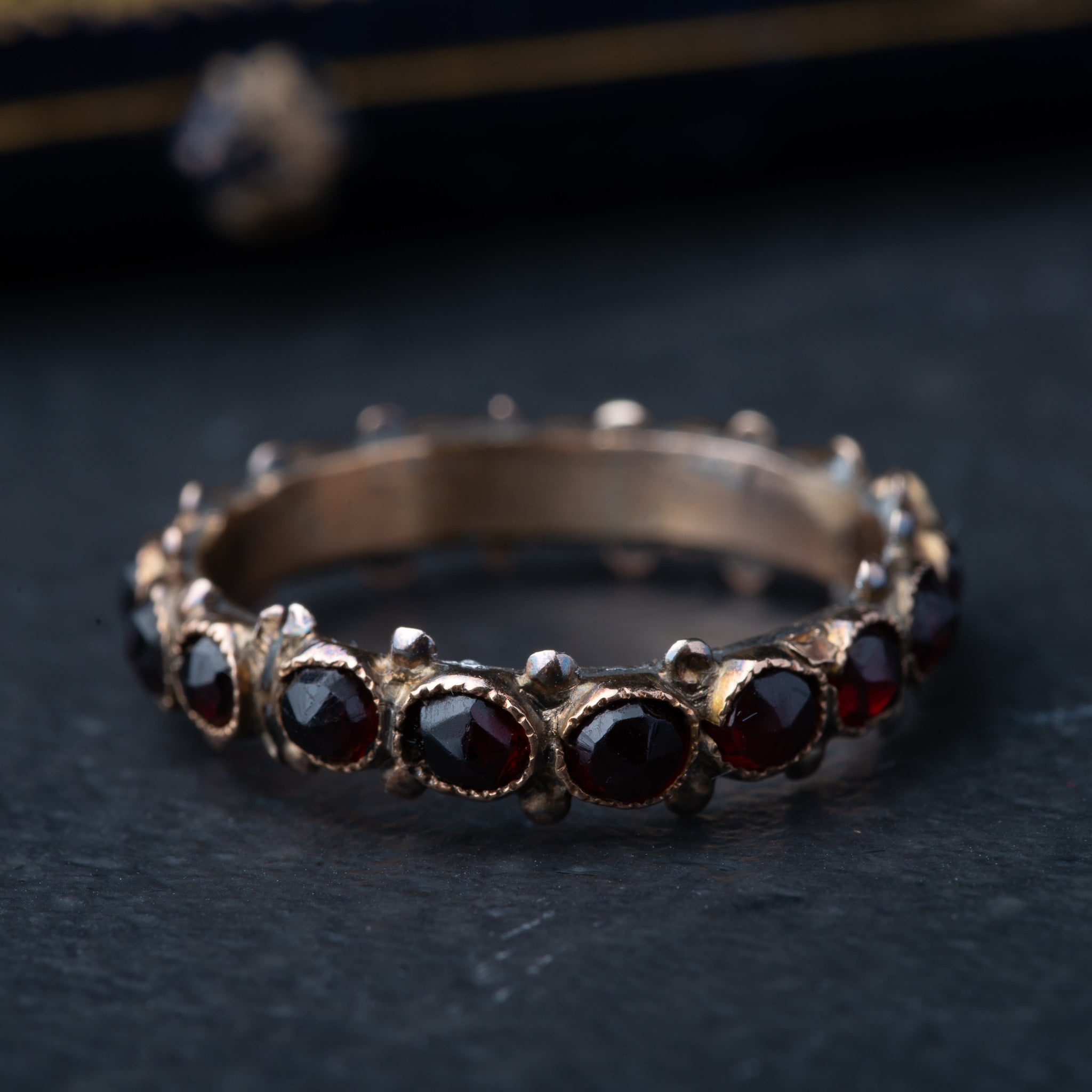Antique Eternity Garnet Ring - Luxoria Vita