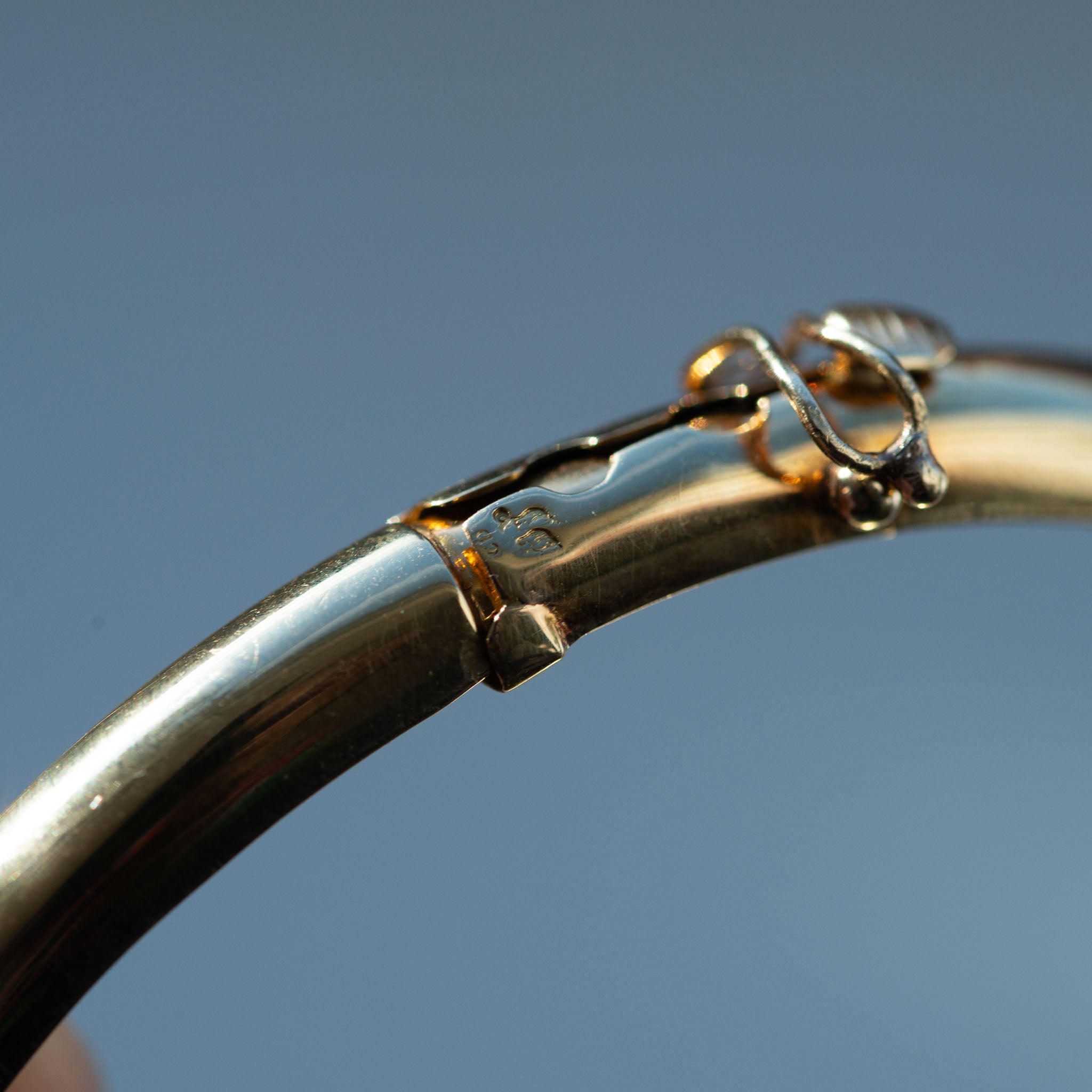 Victorian 18K Gold Guilloché Enamel Cuff Bracelet