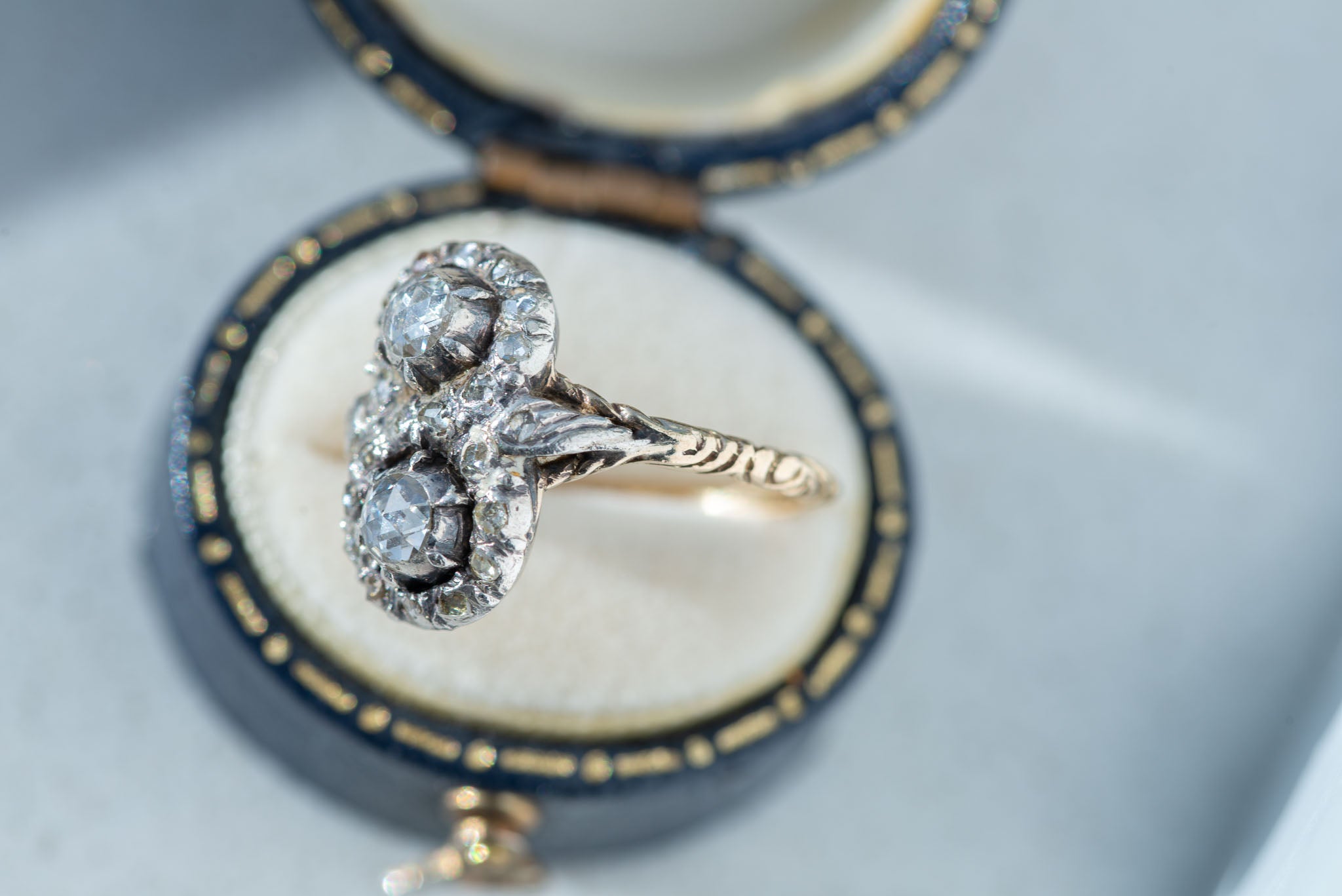 Antique Rosecut Diamond Cluster Toi Moi Entourage Ring