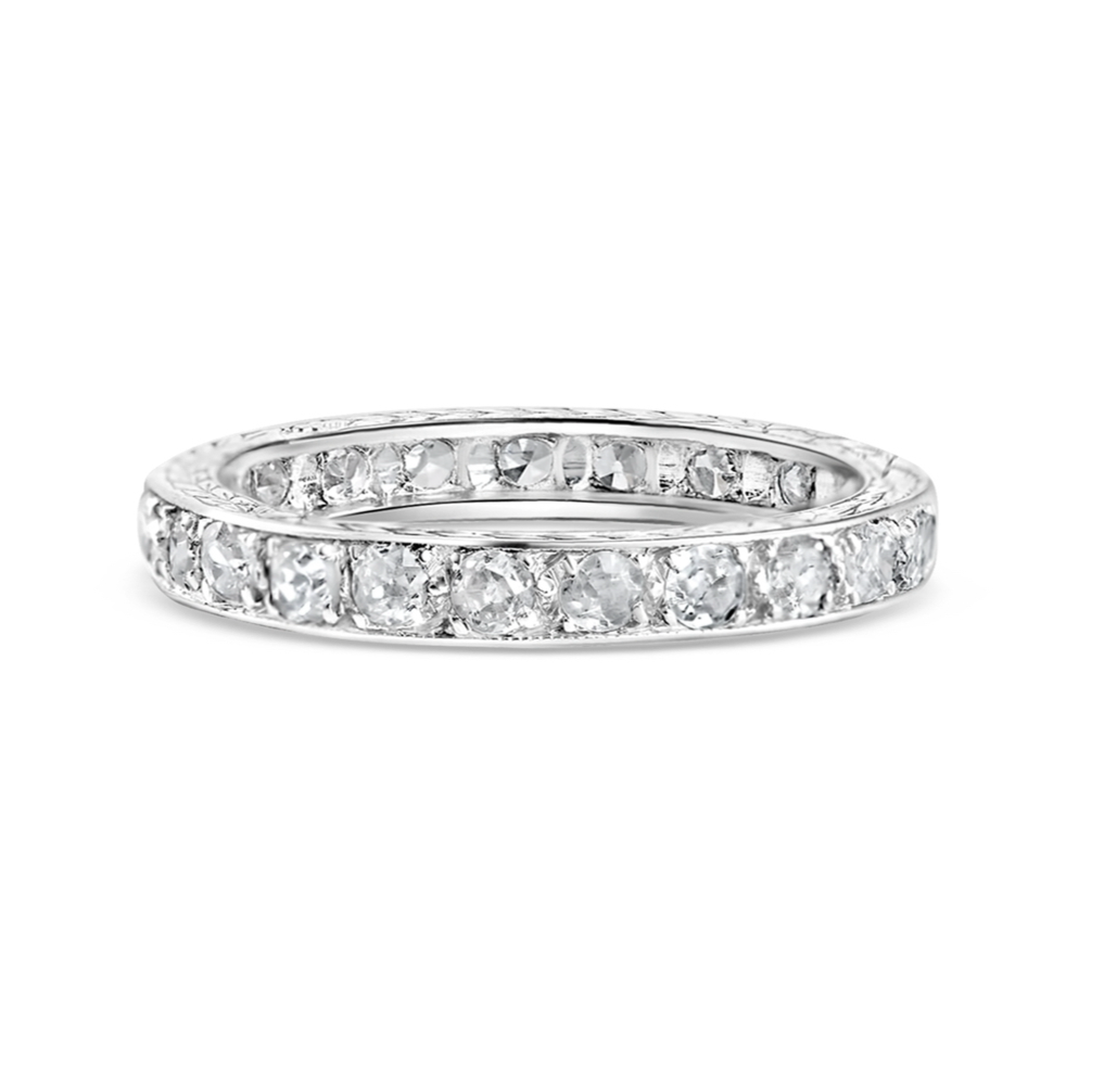 1920's Art Deco Platinum Diamond Eternity Ring