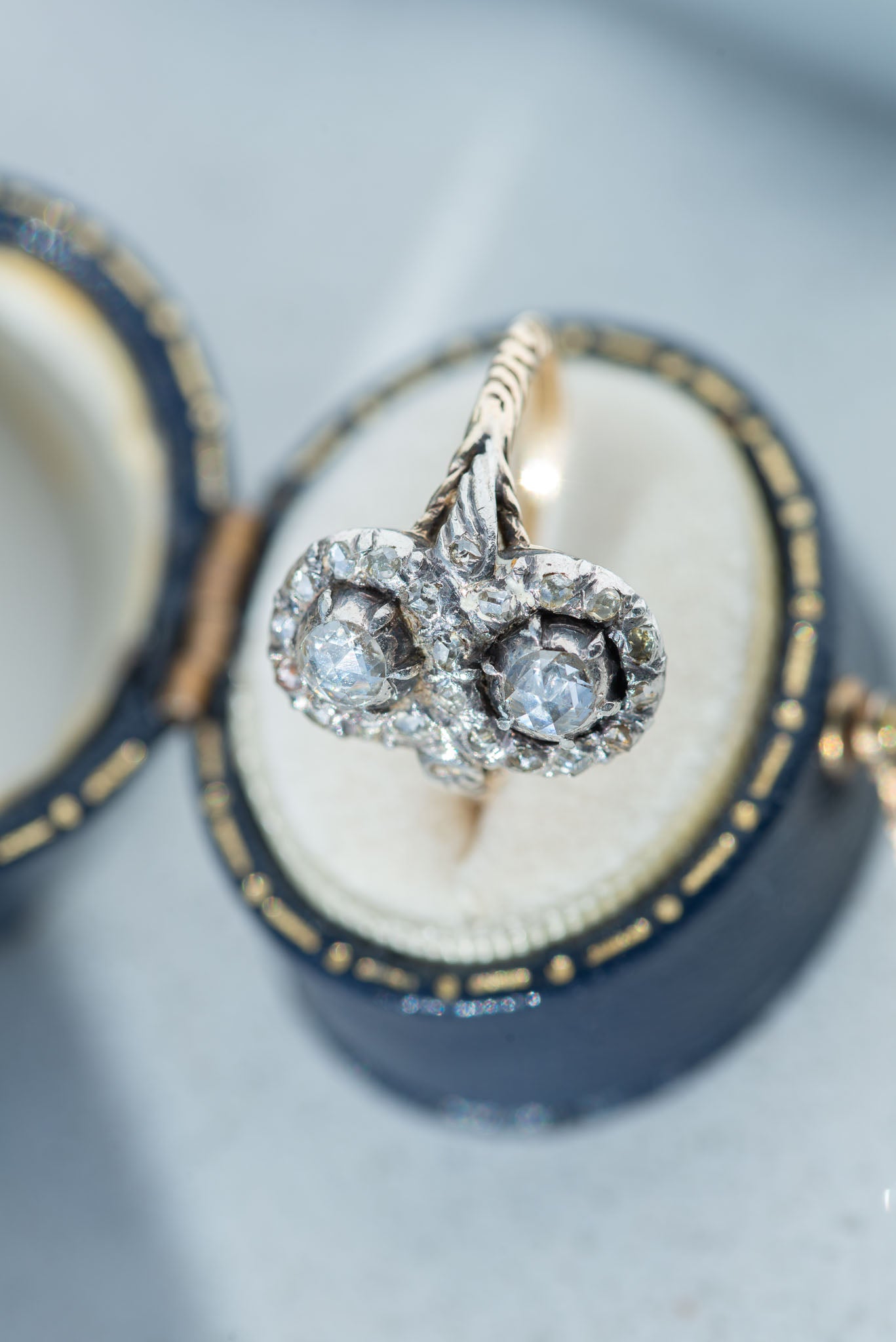 Antique Rosecut Diamond Cluster Toi Moi Entourage Ring