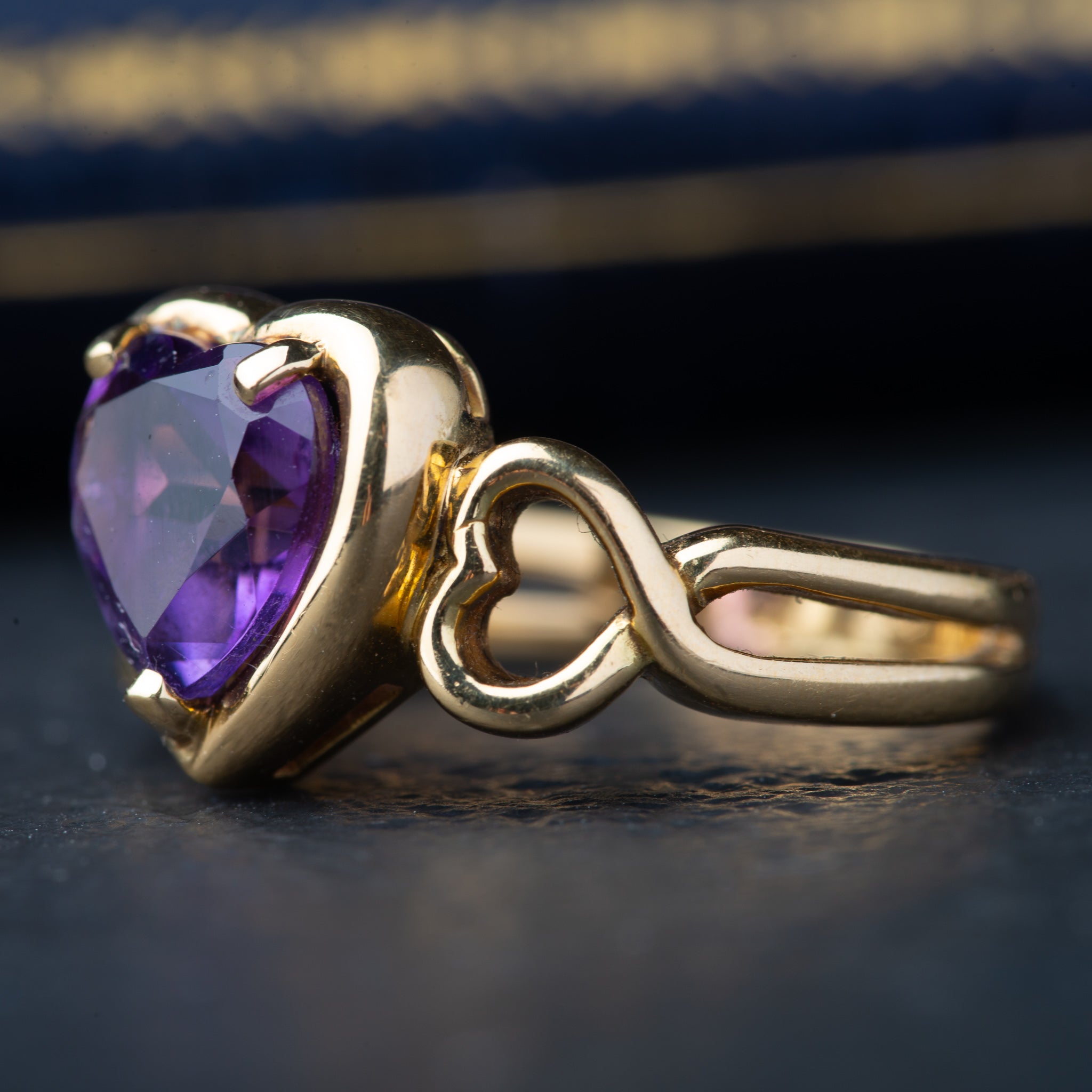 Vintage High Carat Amethyst Heart Ring