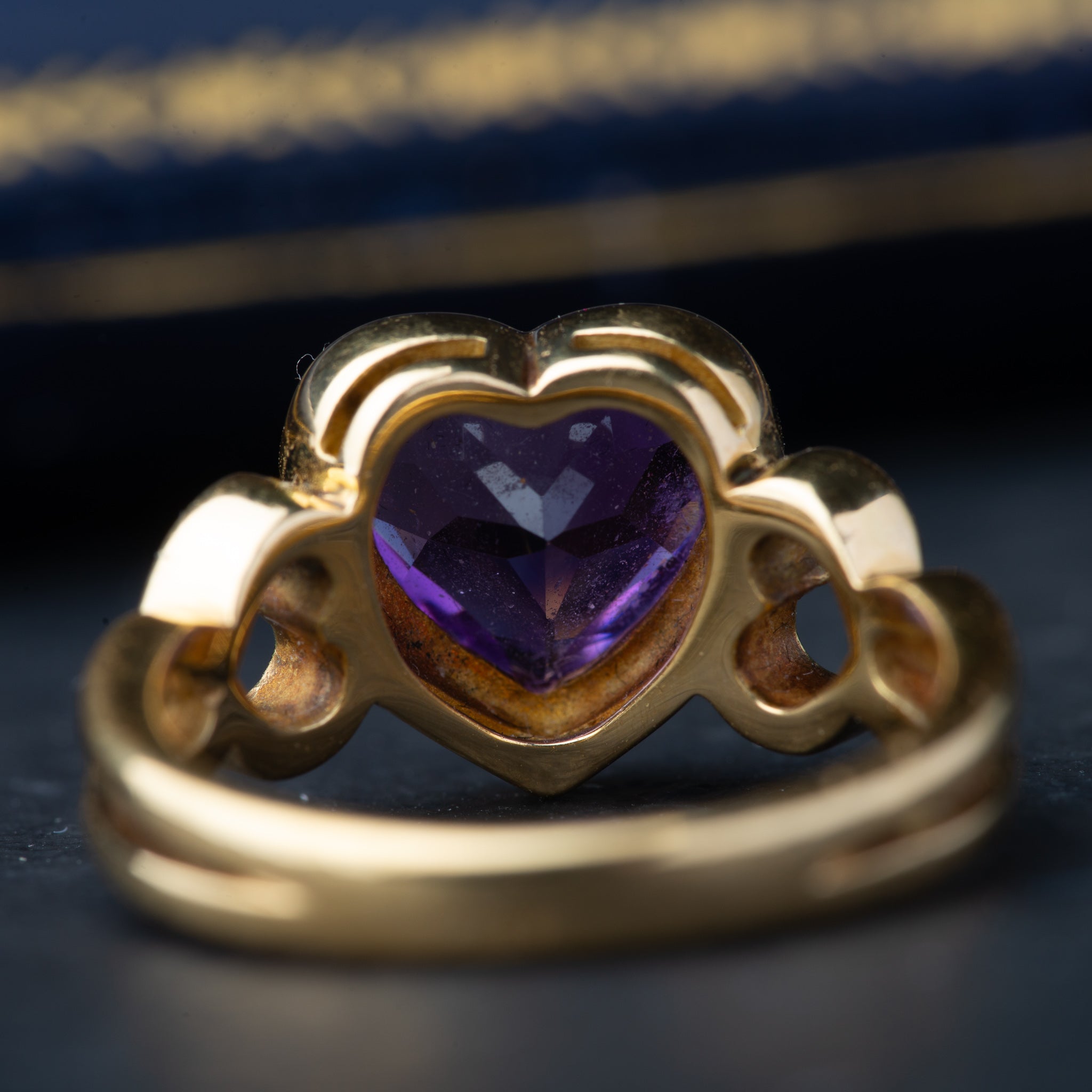 Vintage High Carat Amethyst Heart Ring