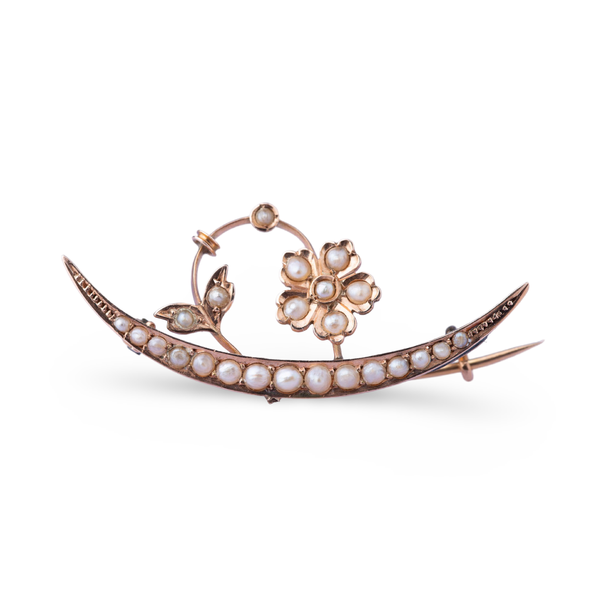 Antique Crescent Moon Brooch - LUXORIA VITA
