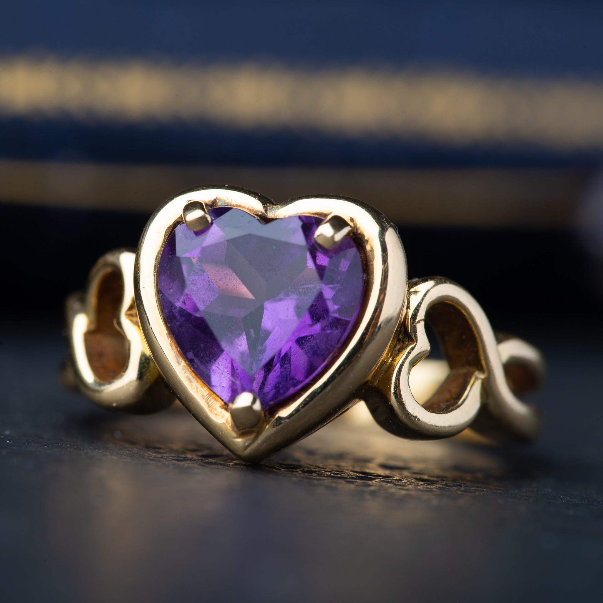 Vintage High Carat Amethyst Heart Ring