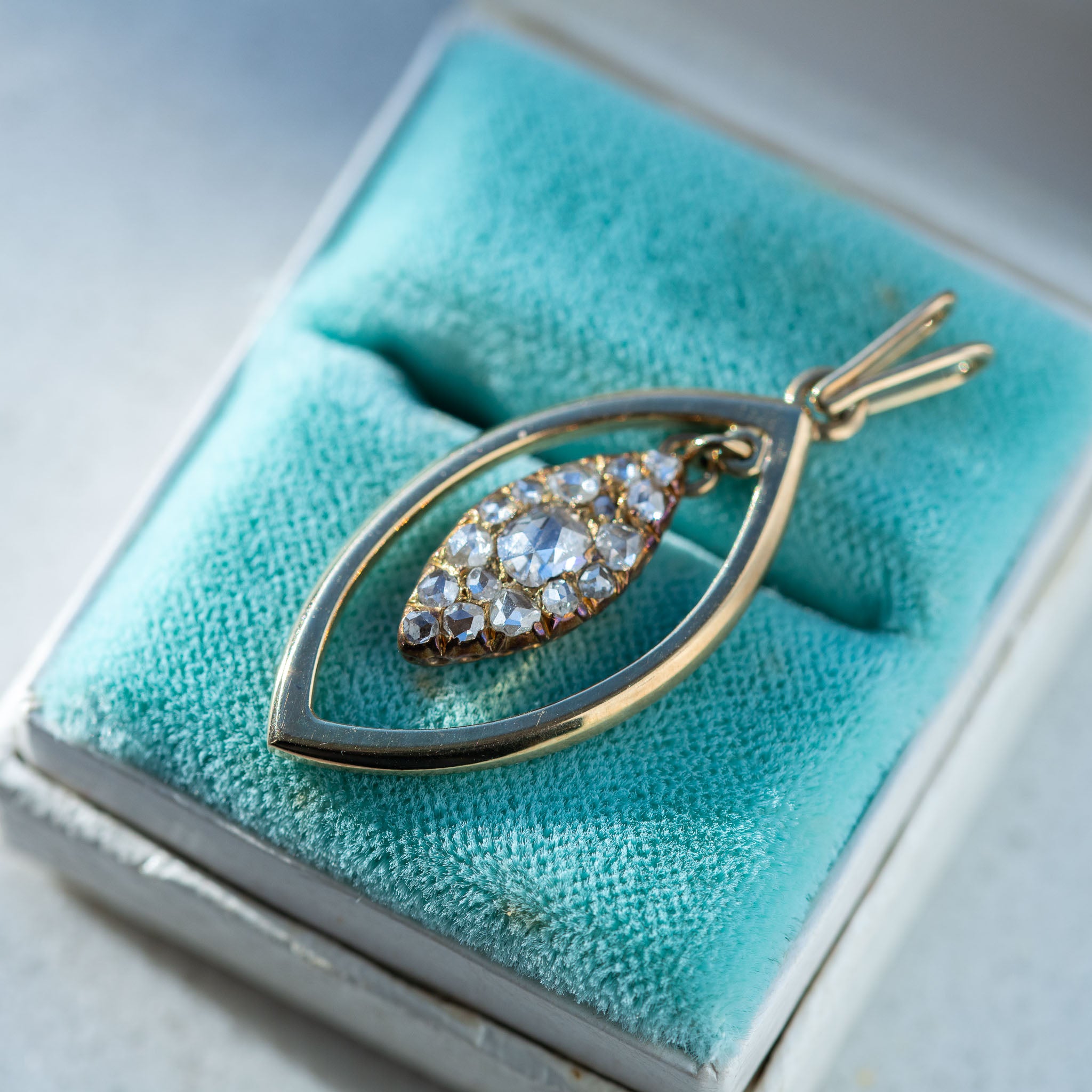 Victorian Dutch Antique Rosecut Diamond Pendant