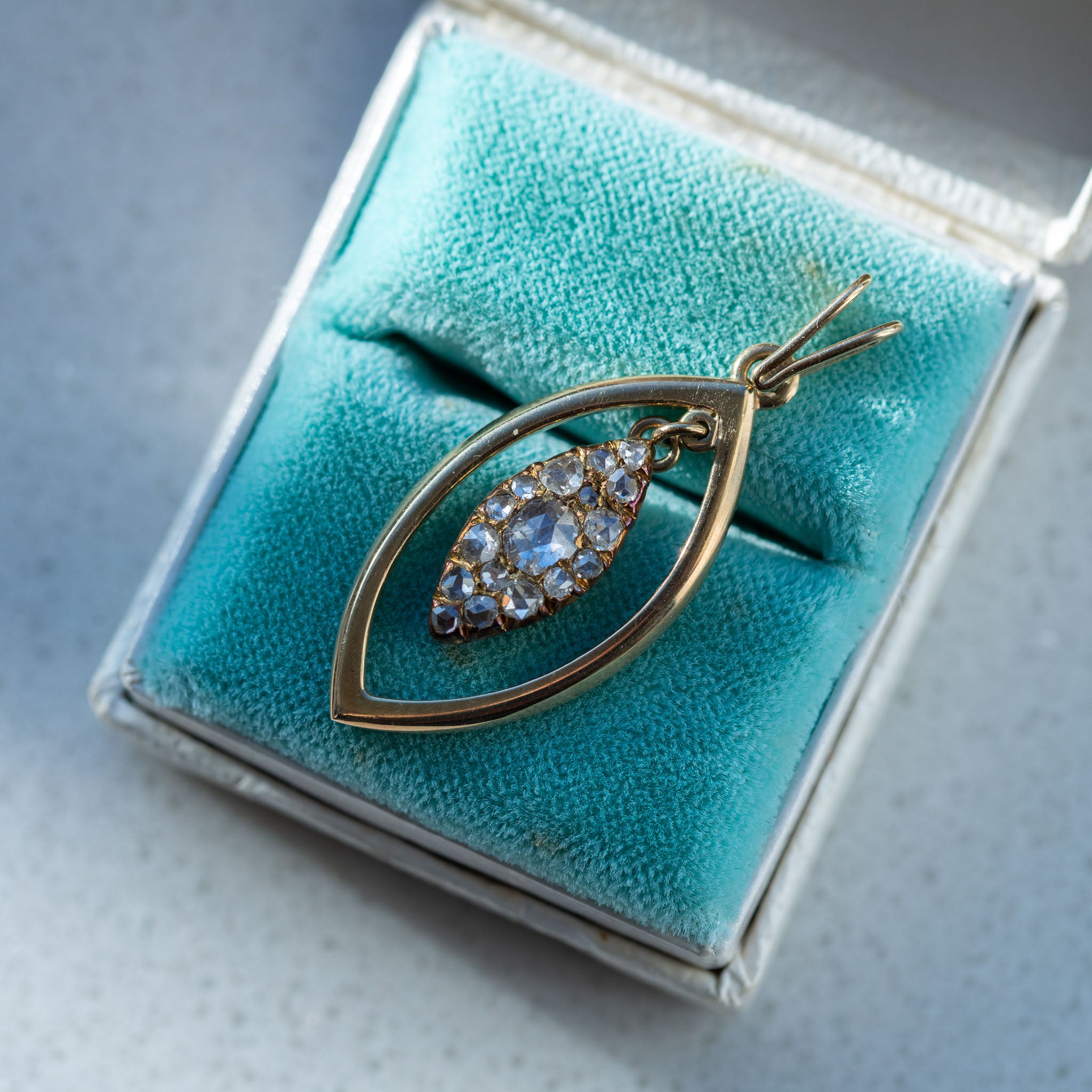 Victorian Dutch Antique Rosecut Diamond Pendant