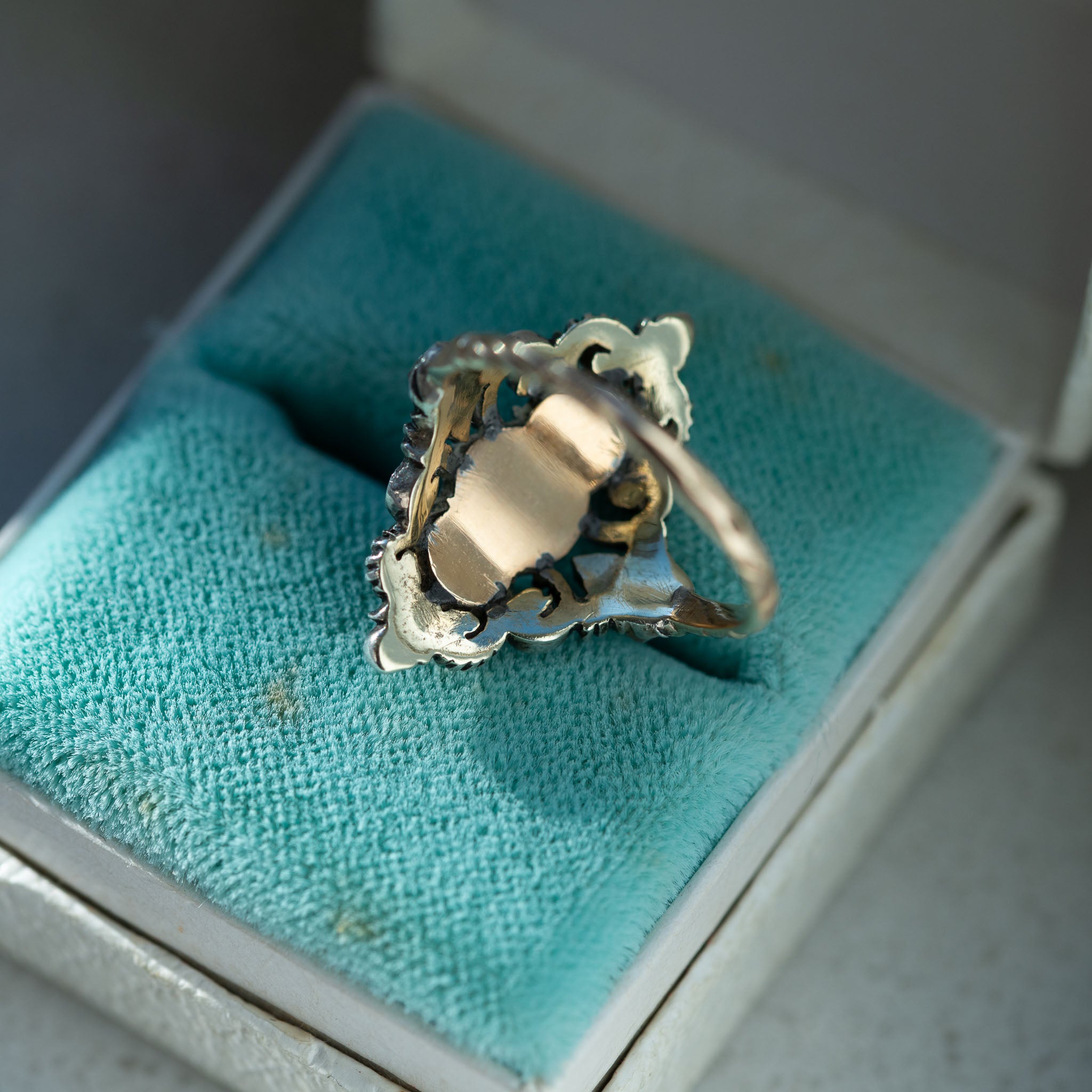 Dutch Rosecut Diamond Navette Ring